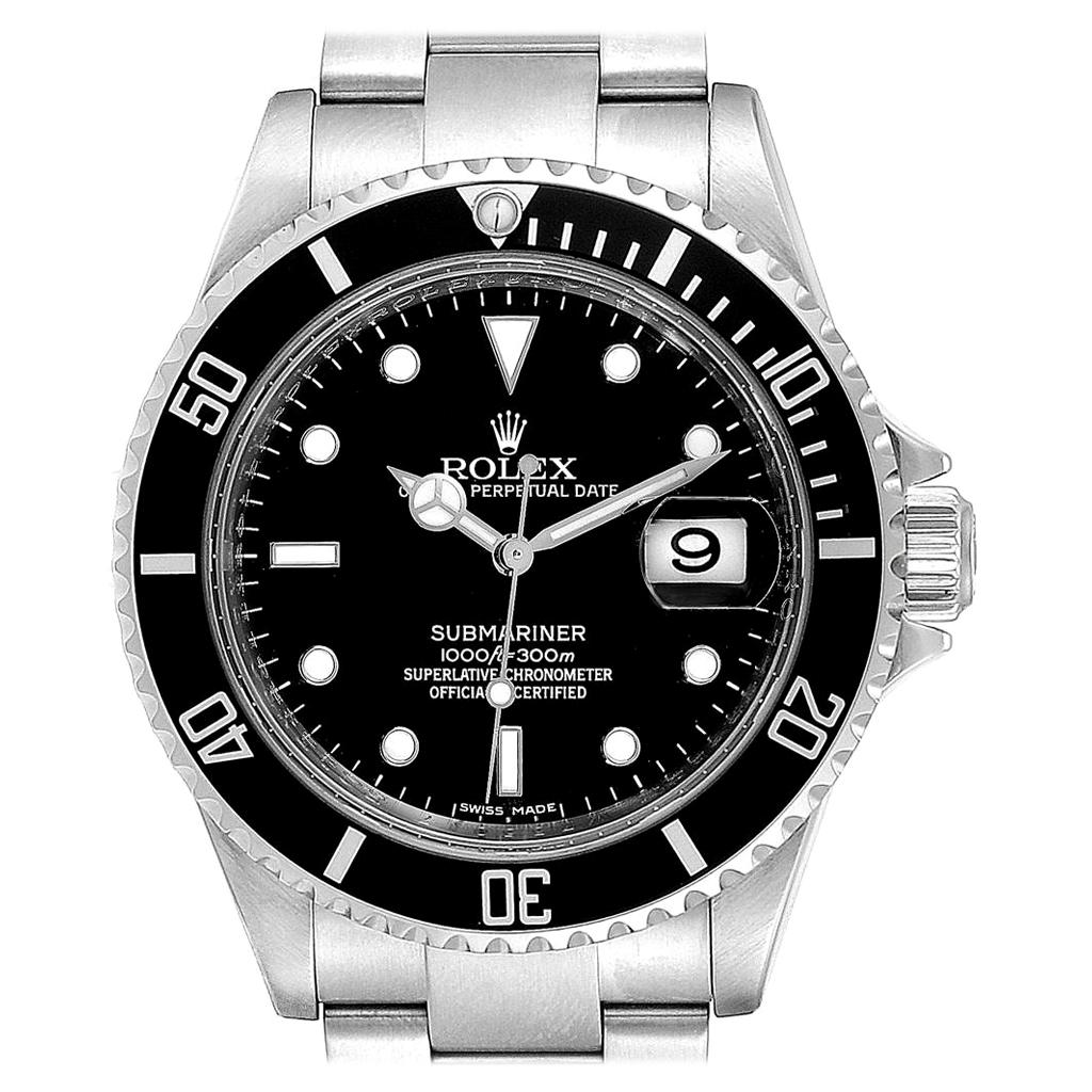 Rolex Submariner Date 40 Stainless Steel Automatic Men's Watch 16610 For Sale