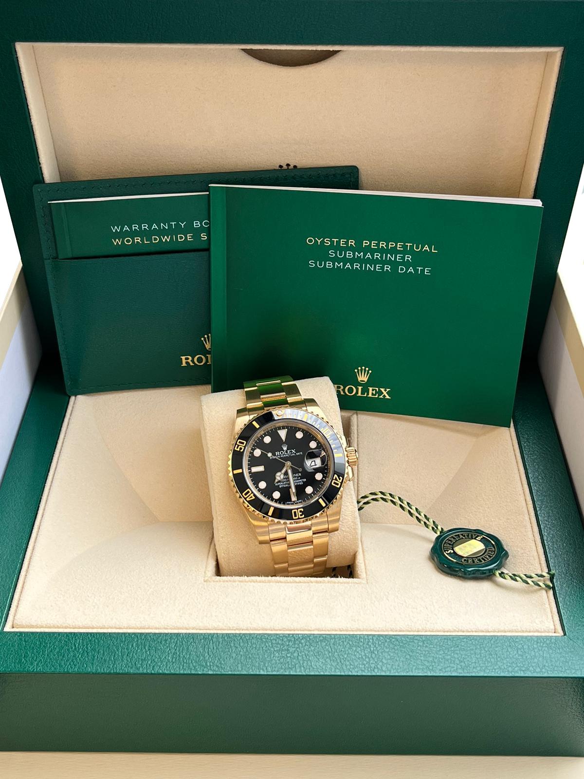 Rolex Submariner Date 40mm Automático Oro Amarillo Esfera Negra Reloj Caballero 116618LN en venta 1