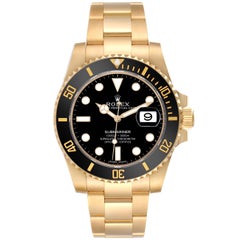 Rolex Submariner Date 40mm Black Dial Ceramic Bezel Yellow Gold Watch 116618LN