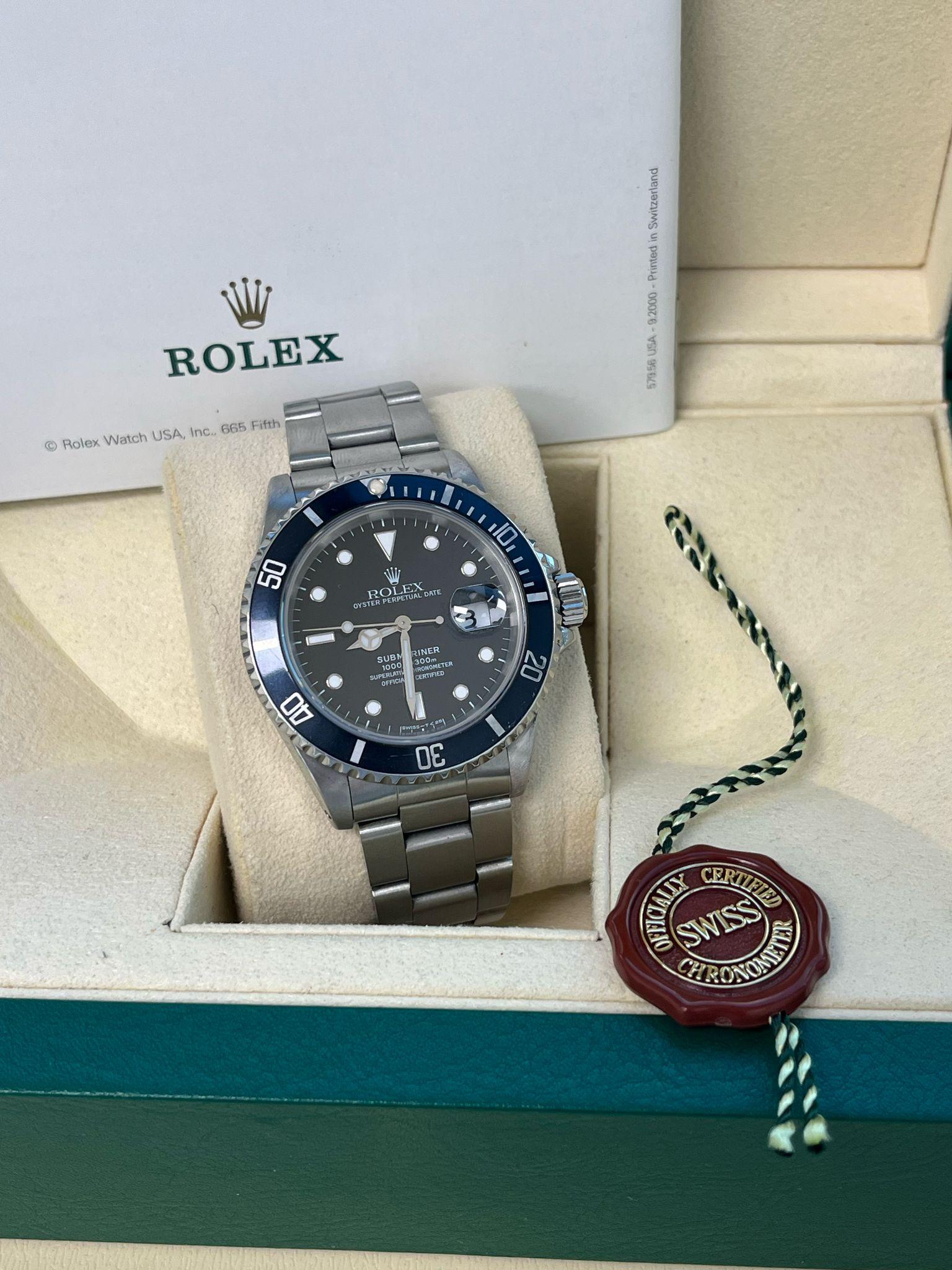 Montre homme Rolex Submariner Date 40mm Black Dial Oyster Steel Automatic 16610 Pour hommes en vente