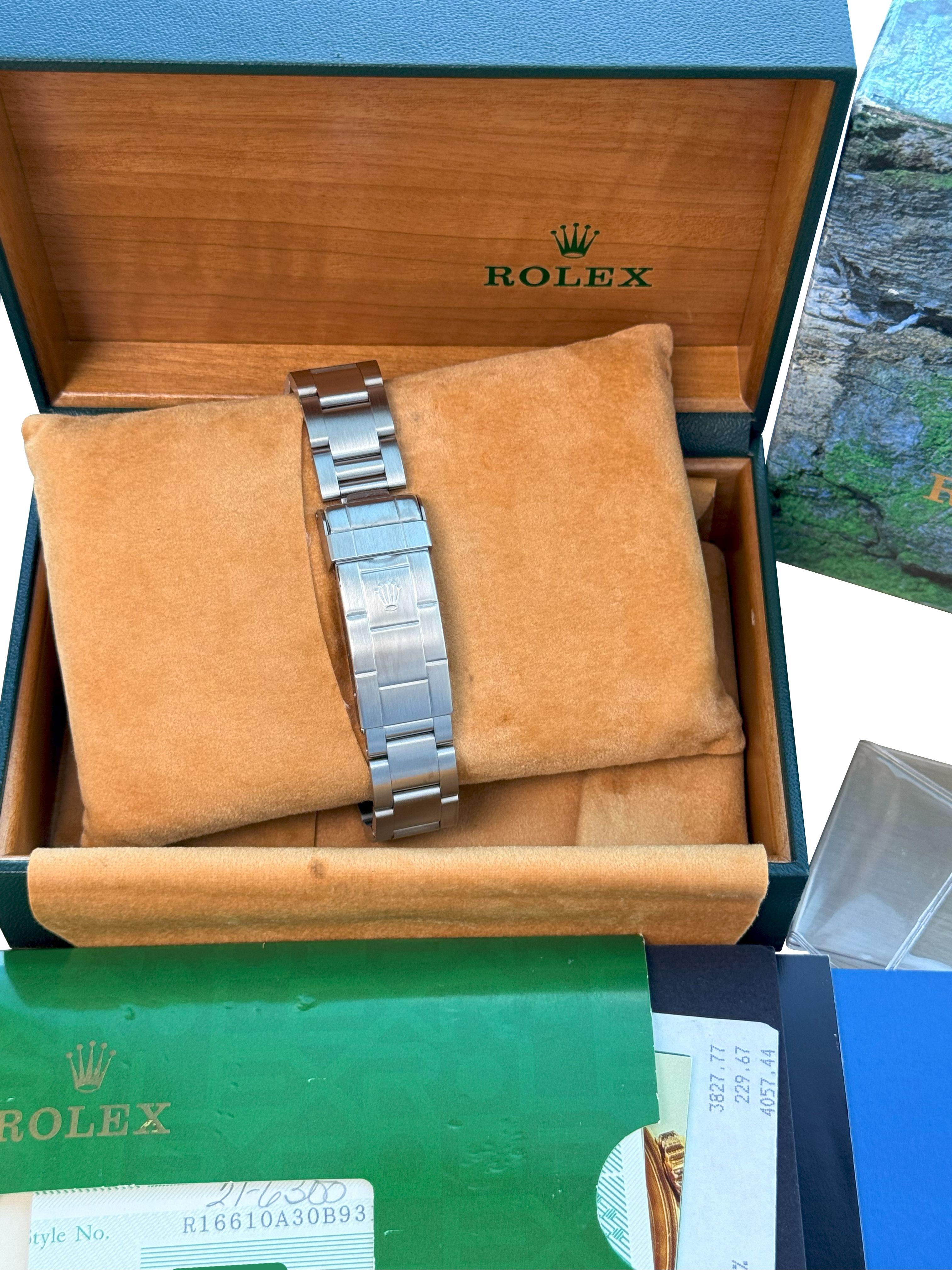 Rolex Submariner Date 40mm schwarzes Zifferblatt Edelstahl Automatikuhr 16610 im Angebot 12