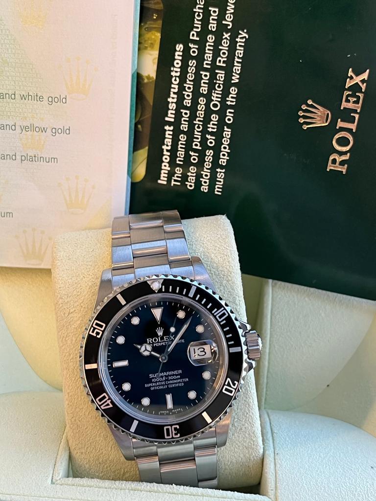 Rolex Submariner Black Dial Stainless Steel Oyster Mens Watch 16610 For Sale 5