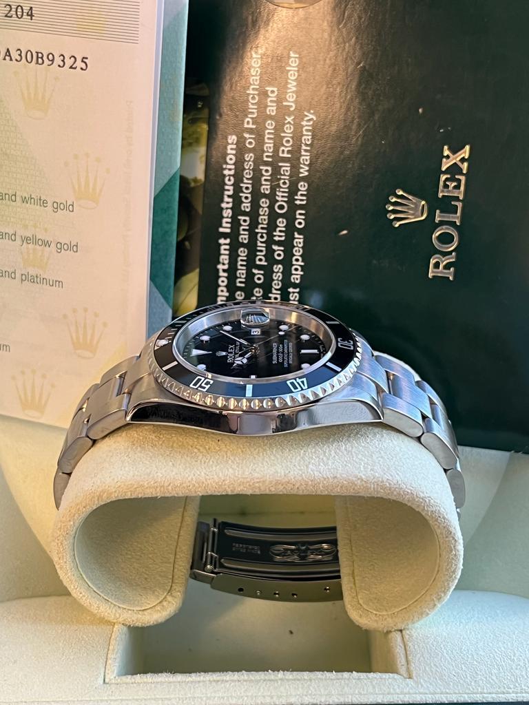 Rolex Submariner Esfera Negra Acero Inoxidable Oyster Reloj Caballero 16610 en venta 10