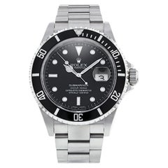 Rolex Submariner Black Dial Stainless Steel Oyster Mens Watch 16610