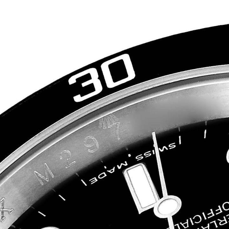 Rolex Submariner Date Black Dial Steel Mens Watch 16610 Box Card In Excellent Condition In Atlanta, GA