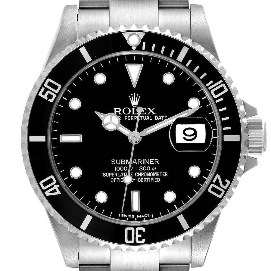 Rolex Submariner Date 40mm Black Dial Steel Mens Watch 16610 Box