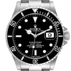 Rolex Submariner Date 40mm Black Dial Steel Mens Watch 16610 Box Card