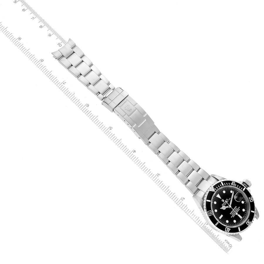 Rolex Submariner Date Black Dial Steel Mens Watch 16610 Box Papers 3