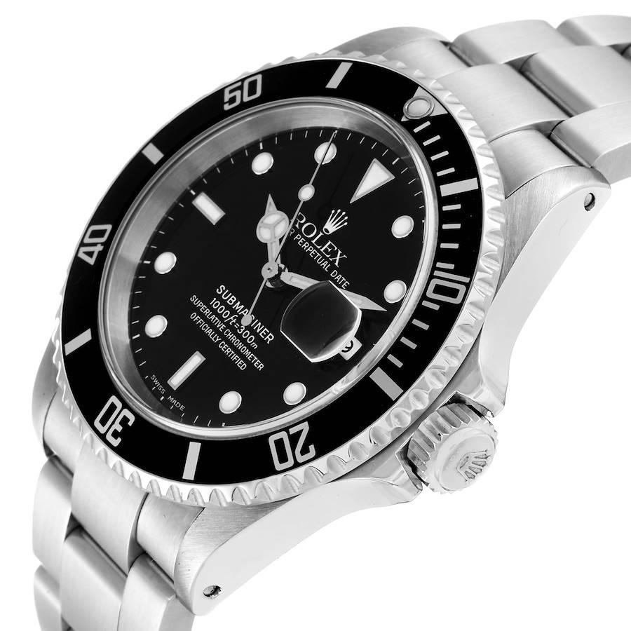 Rolex Submariner Date 40mm Black Dial Steel Mens Watch 16610 Box Papers 1