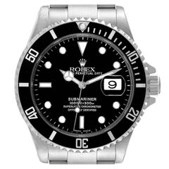 Rolex Submariner Date 40mm Schwarzes Zifferblatt Stahl Herrenuhr 16610 Box Papiere