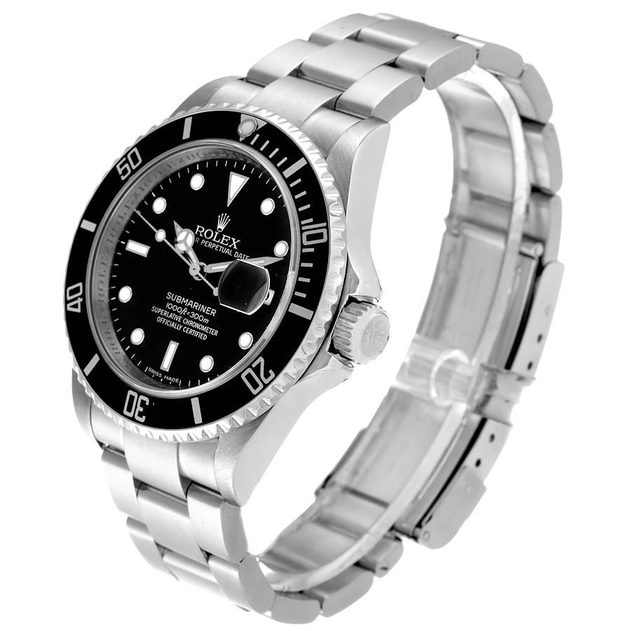 Rolex Submariner Date Stahl-Herrenuhr 16610 mit schwarzem Zifferblatt im Angebot 1