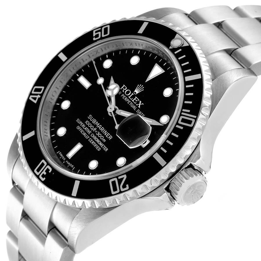 Rolex Submariner Date Stahl-Herrenuhr 16610 mit schwarzem Zifferblatt im Angebot 2