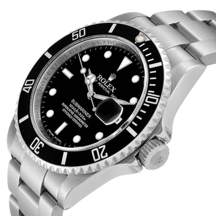 Men's Rolex Submariner Date 40mm Black Dial Steel Mens Watch 16610