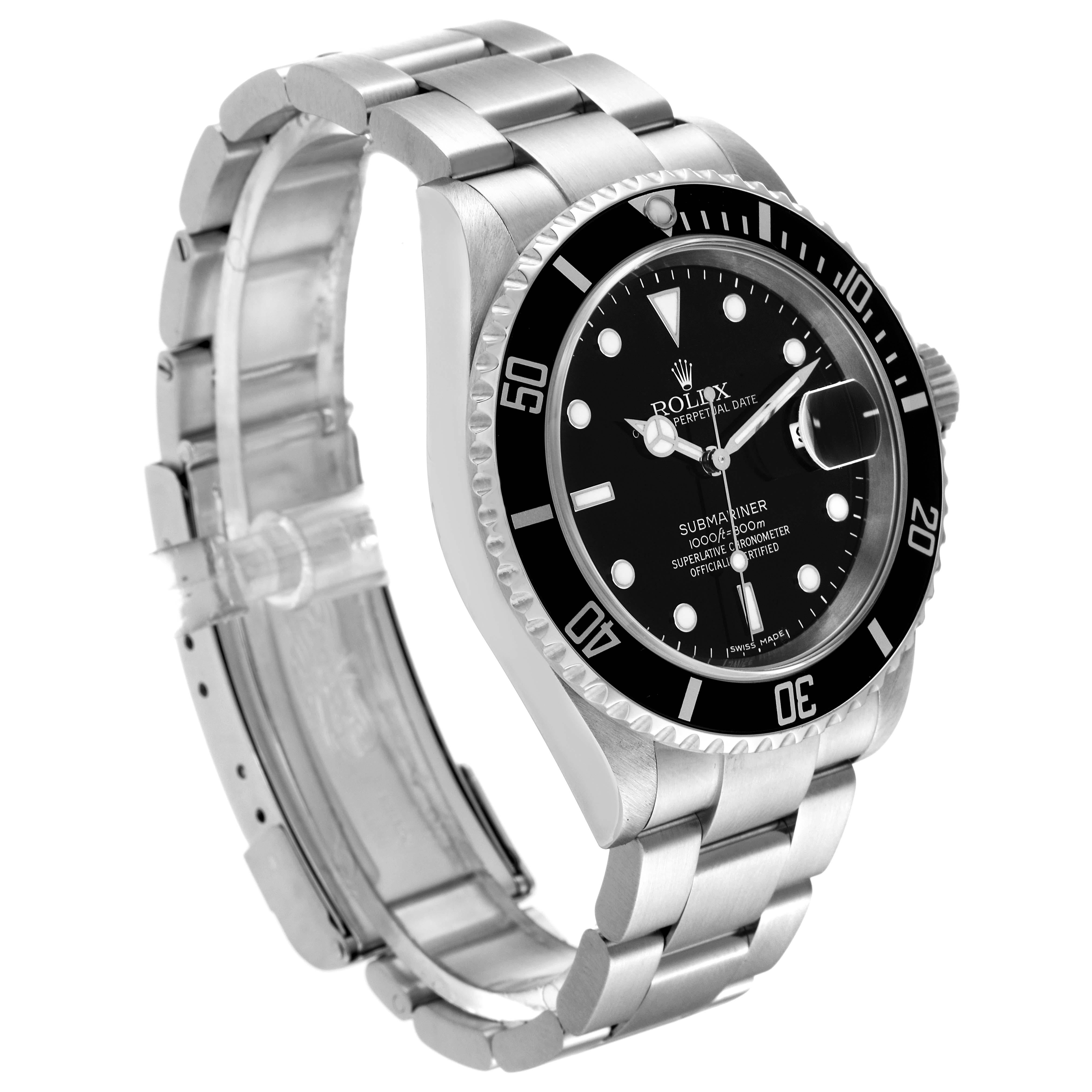 Rolex Submariner Date 40mm Black Dial Steel Mens Watch 16610 2