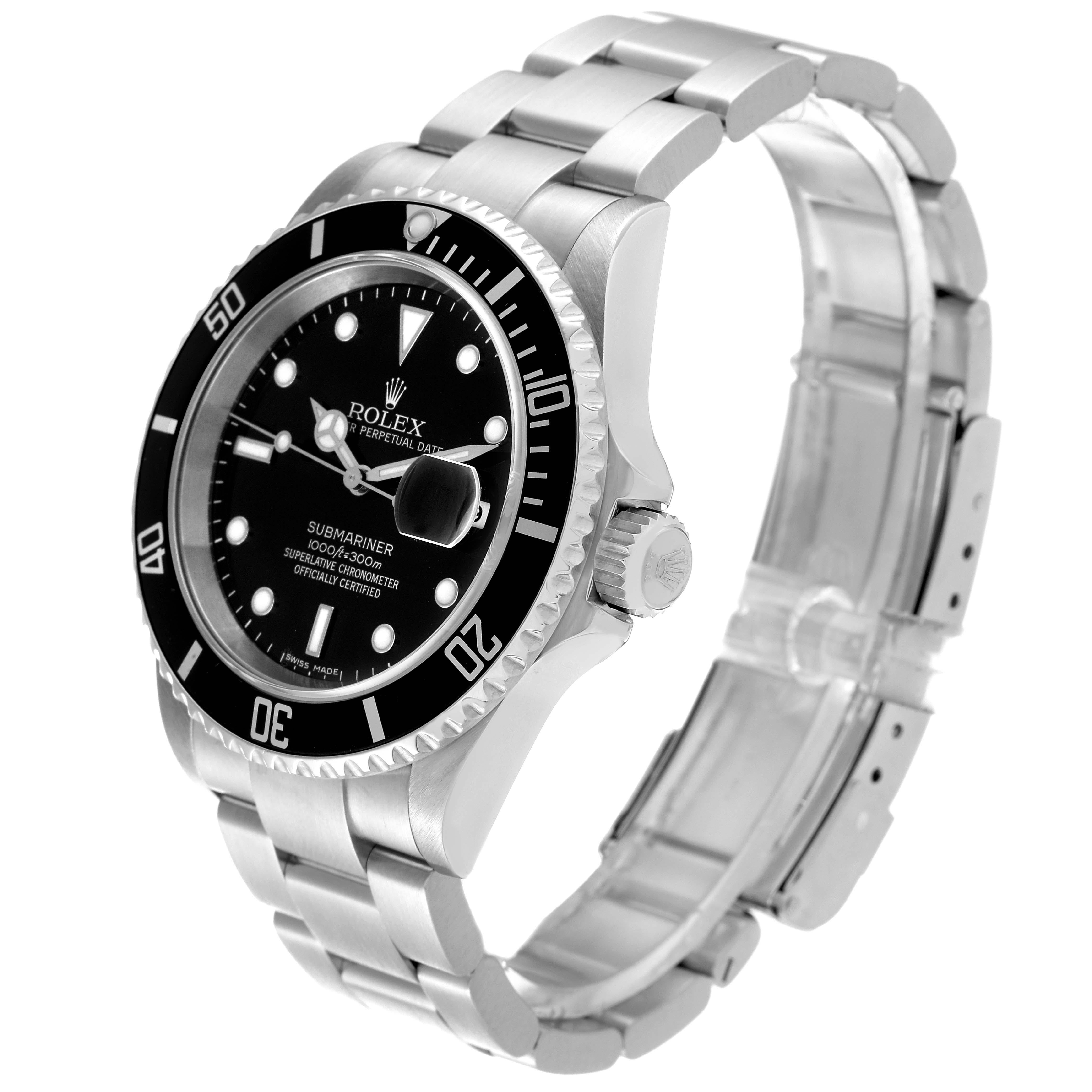 Rolex Submariner Date 40mm Black Dial Steel Mens Watch 16610 4