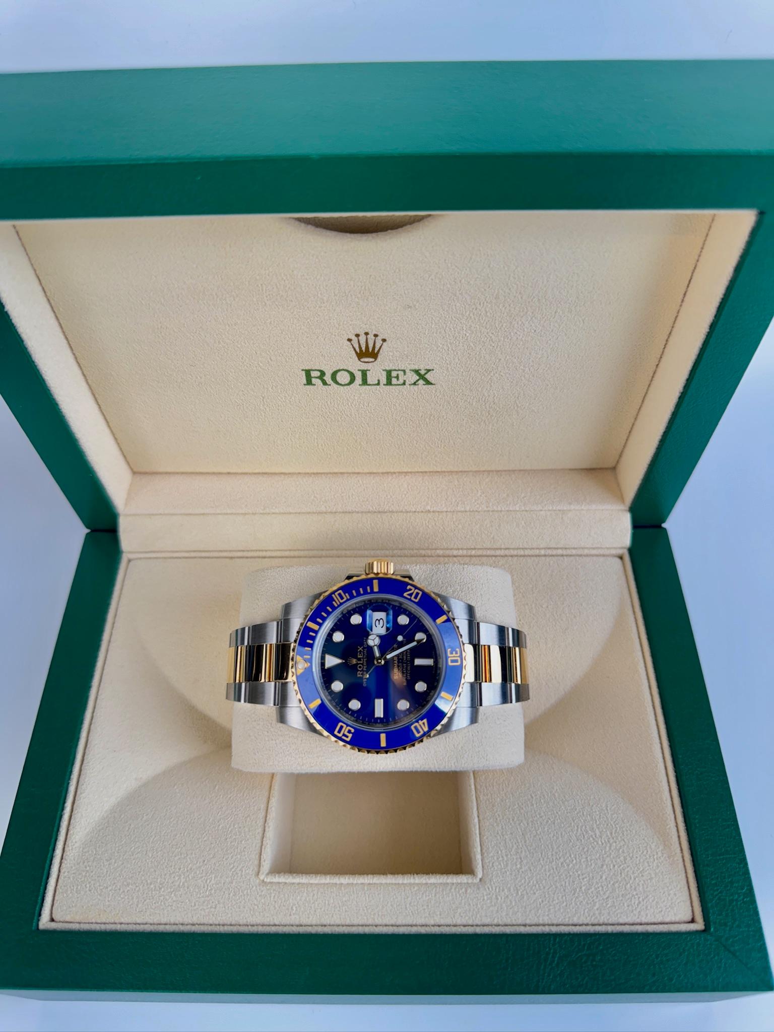 Contemporary Rolex Submariner Date 40mm Blue Dial Gold & Stainless Steel 2021 Style:116613LB