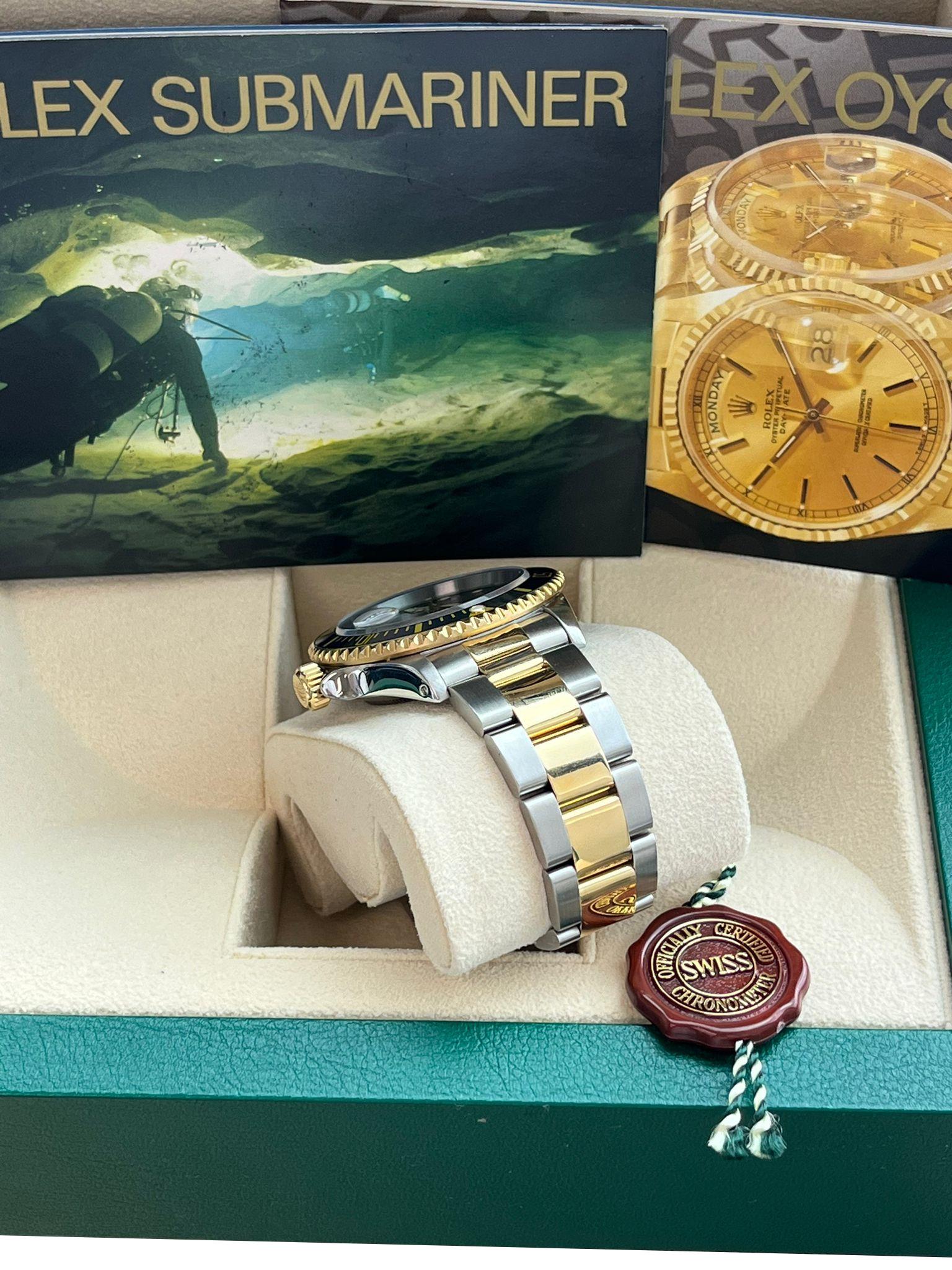Rolex Submariner Date 40mm Blue Dial Two-Tone Gold Steel Automatic Watch 16613 For Sale 5