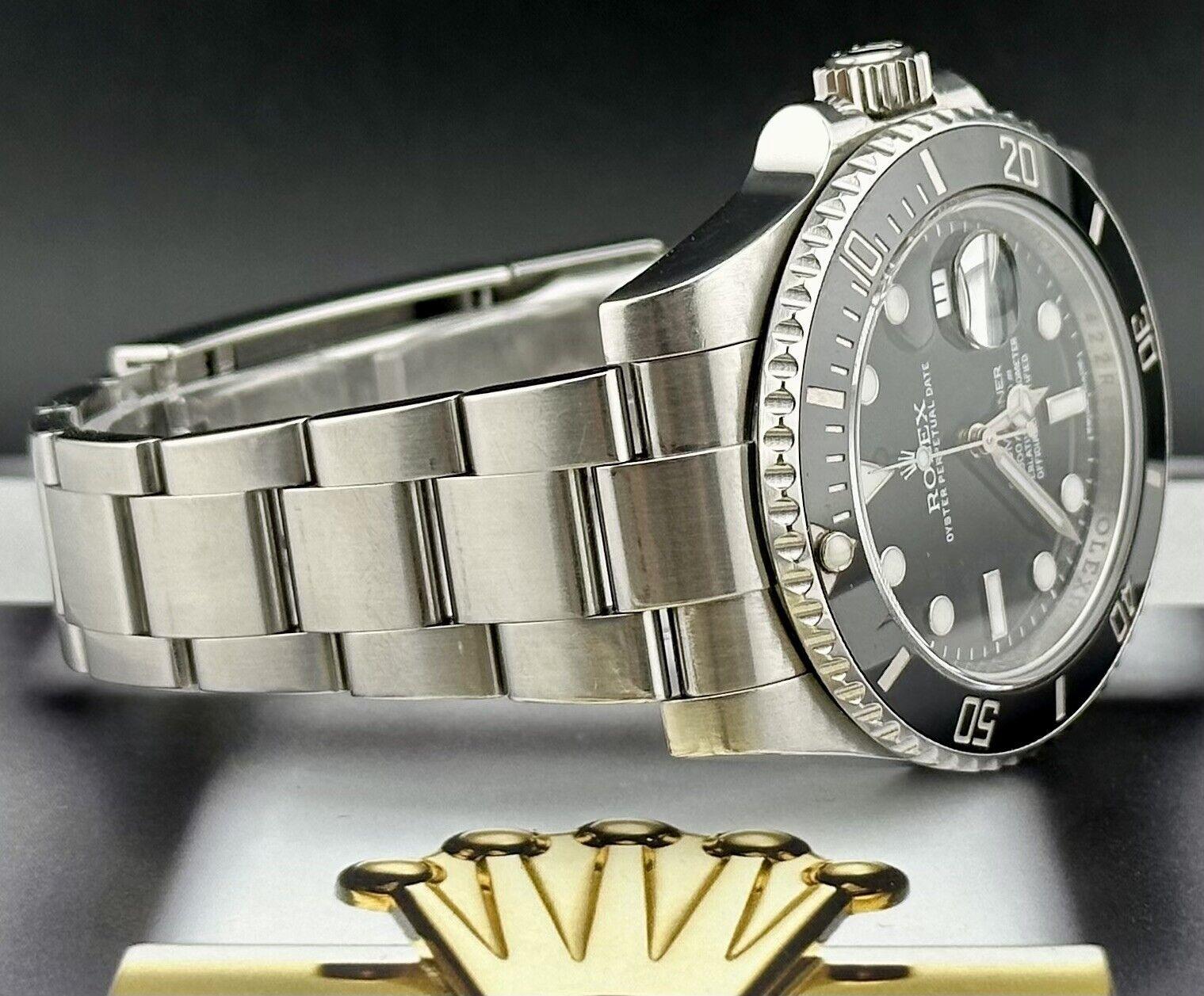 Rolex Submariner Date 40mm Uhr. Ein Pre-owned Uhr w / Original-Box und 2013 Karte. Uhr ist 100% authentisch und kommt mit Echtheitskarte. Watch Reference ist 116610LN und ist in ausgezeichnetem Zustand (siehe Bilder). Die Farbe des Zifferblatts ist