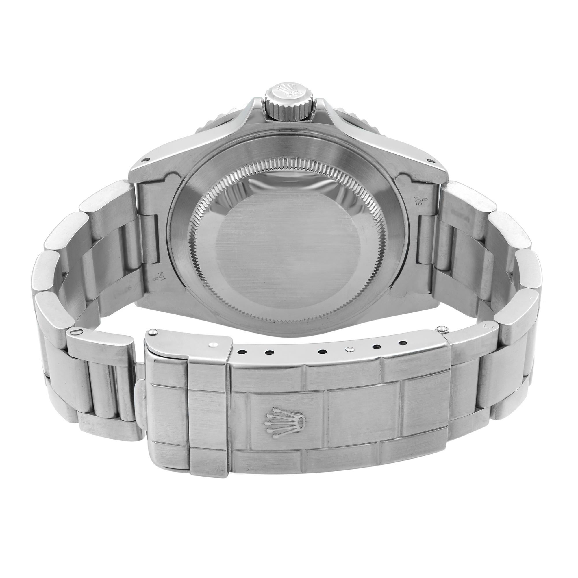 Rolex Submariner Date Holes Steel None Ceramic Black Dial Montre pour hommes 16610 en vente 2
