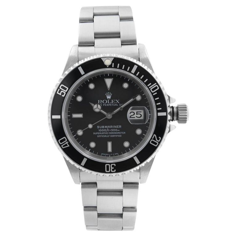 Rolex Submariner Fecha Agujeros Acero Sin Cerámica Esfera Negra