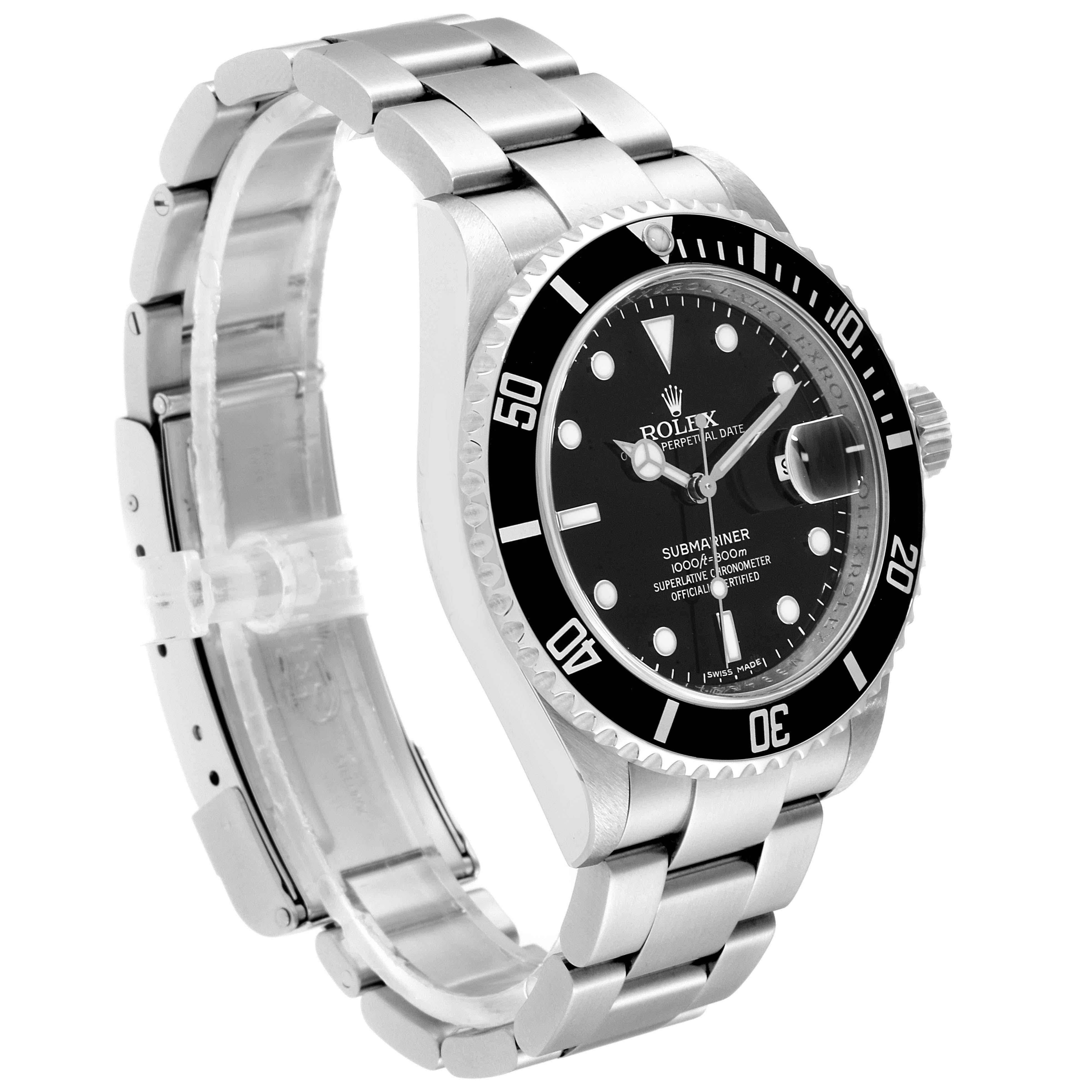 Rolex Submariner Date Stainless Steel Men's Watch 16610 Box Card 1