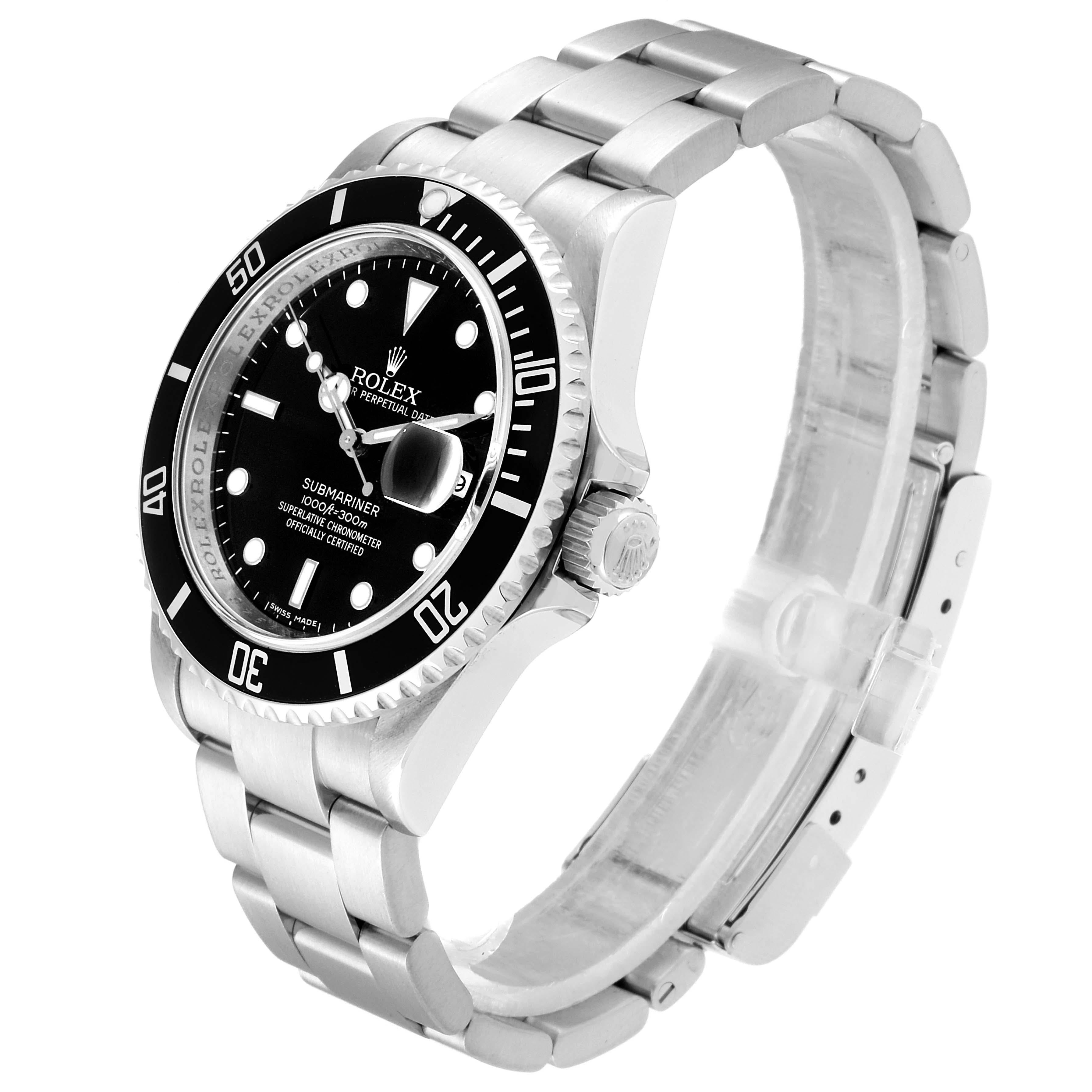 Rolex Submariner Date Stainless Steel Men's Watch 16610 Box Card 1