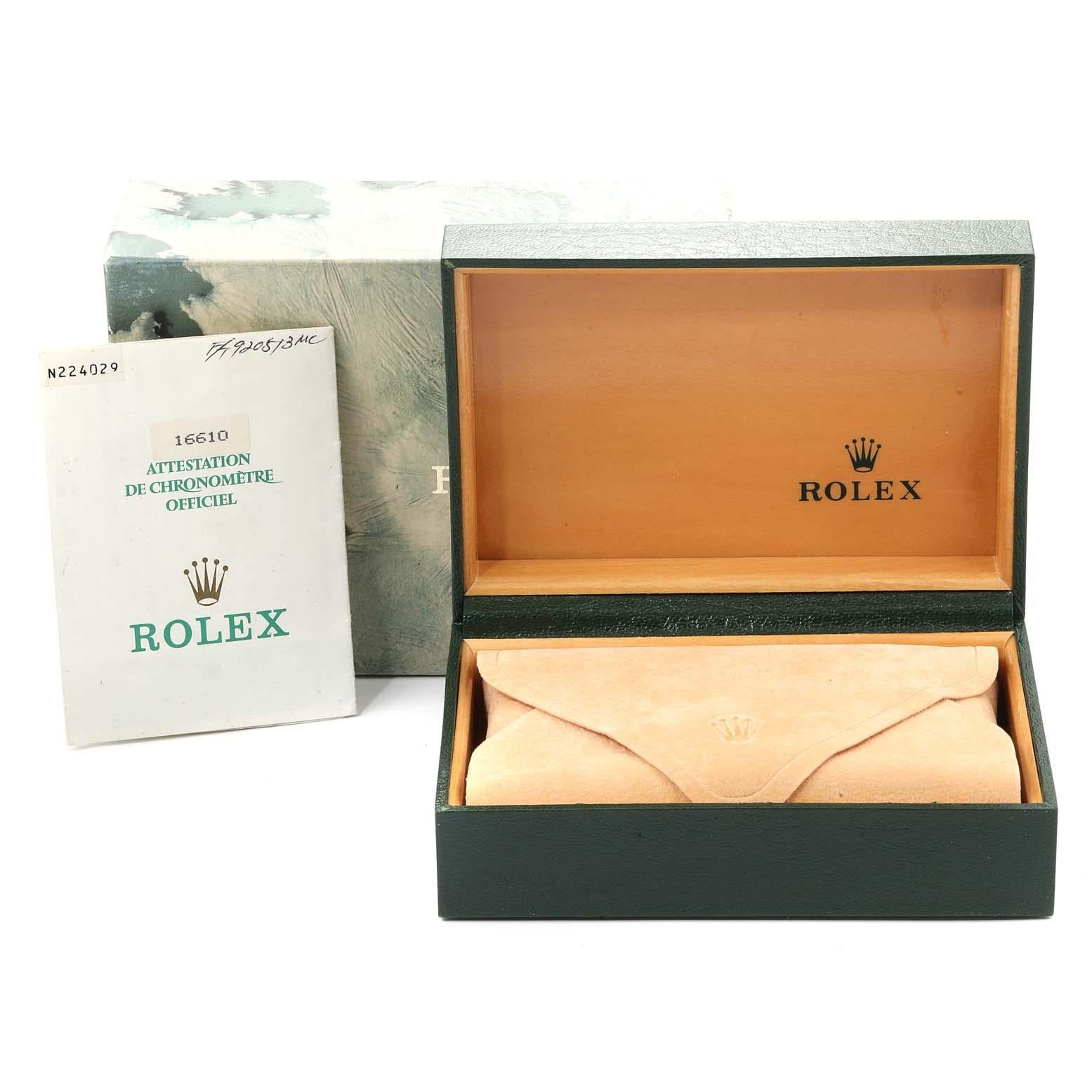 Rolex Submariner Date Stainless Steel Men's Watch 16610 Box Papers 9