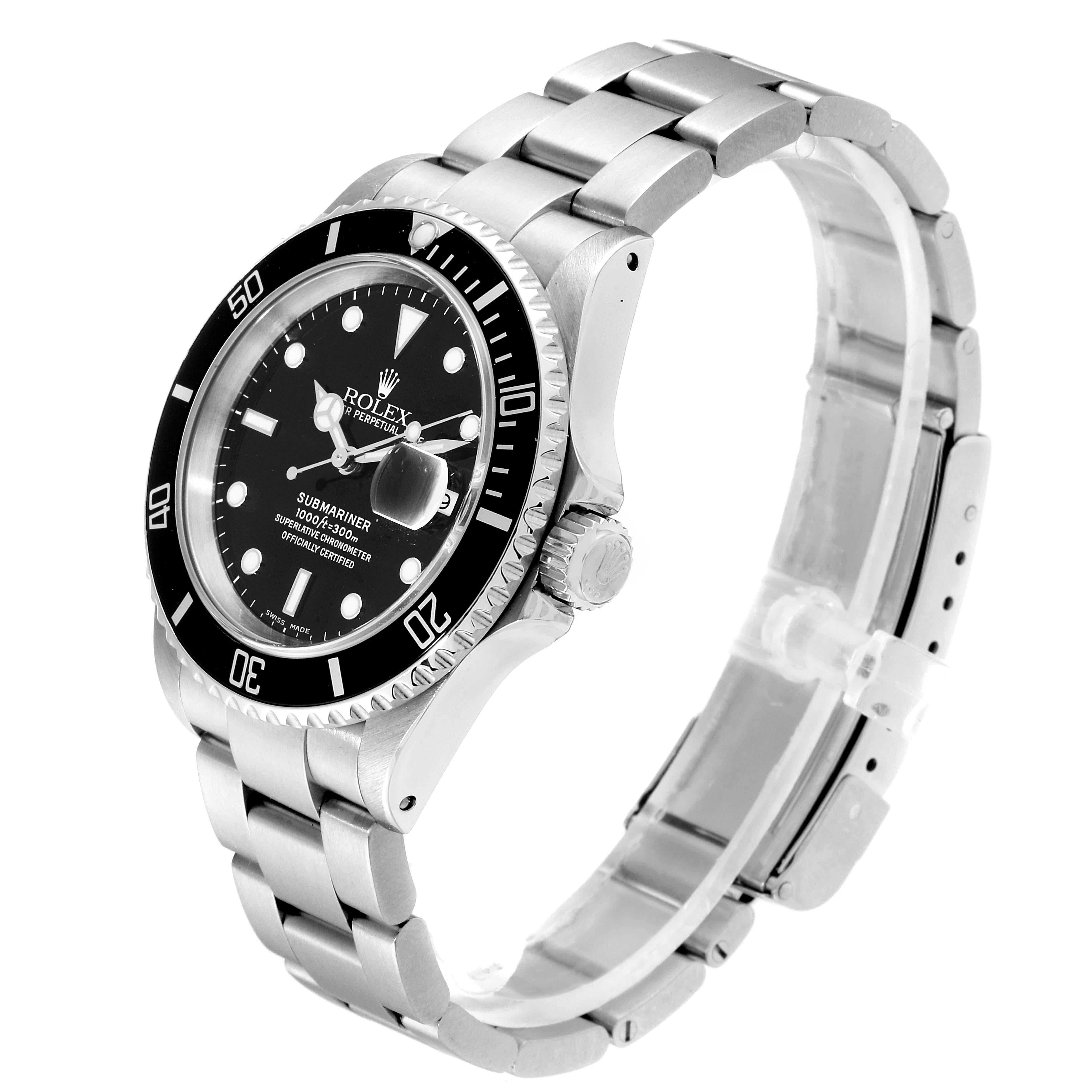 Rolex Submariner Date Stainless Steel Men's Watch 16610 Box Papers 1