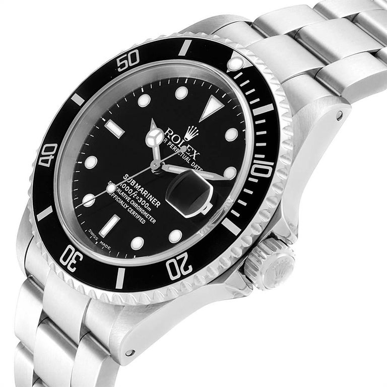 Rolex Submariner Date Stainless Steel Men's Watch 16610 For Sale at 1stDibs