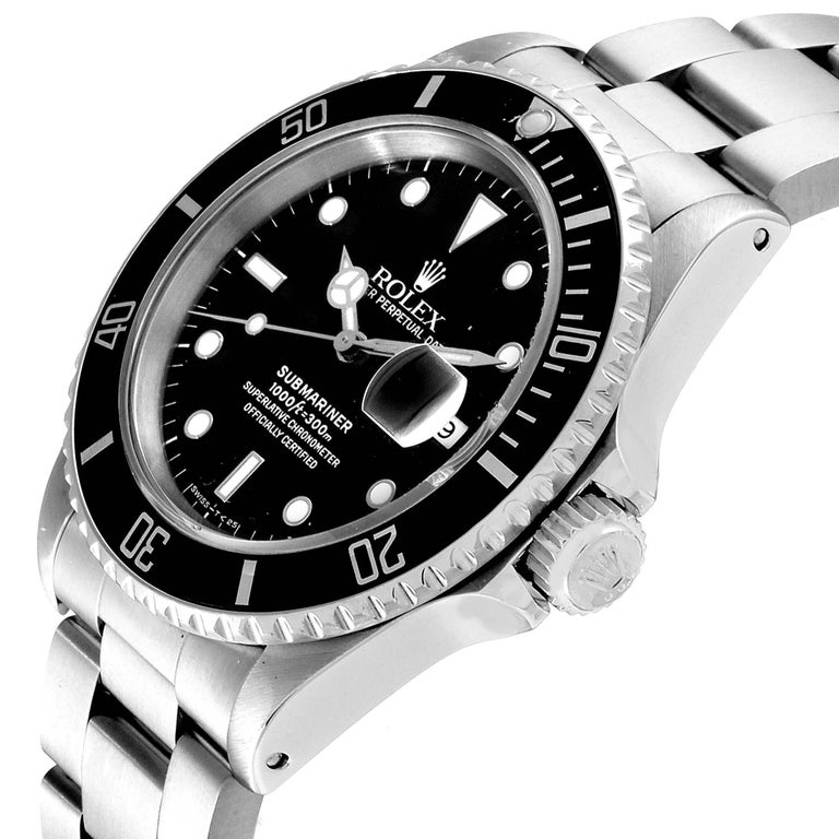 Rolex Submariner Date Stainless Steel Men's Watch 16610 at 1stDibs