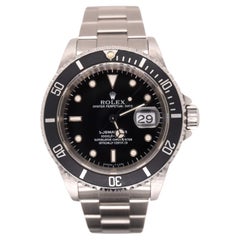 Used Rolex Submariner Date 40mm Steel Black Dial Mens Watch Oyster 16610