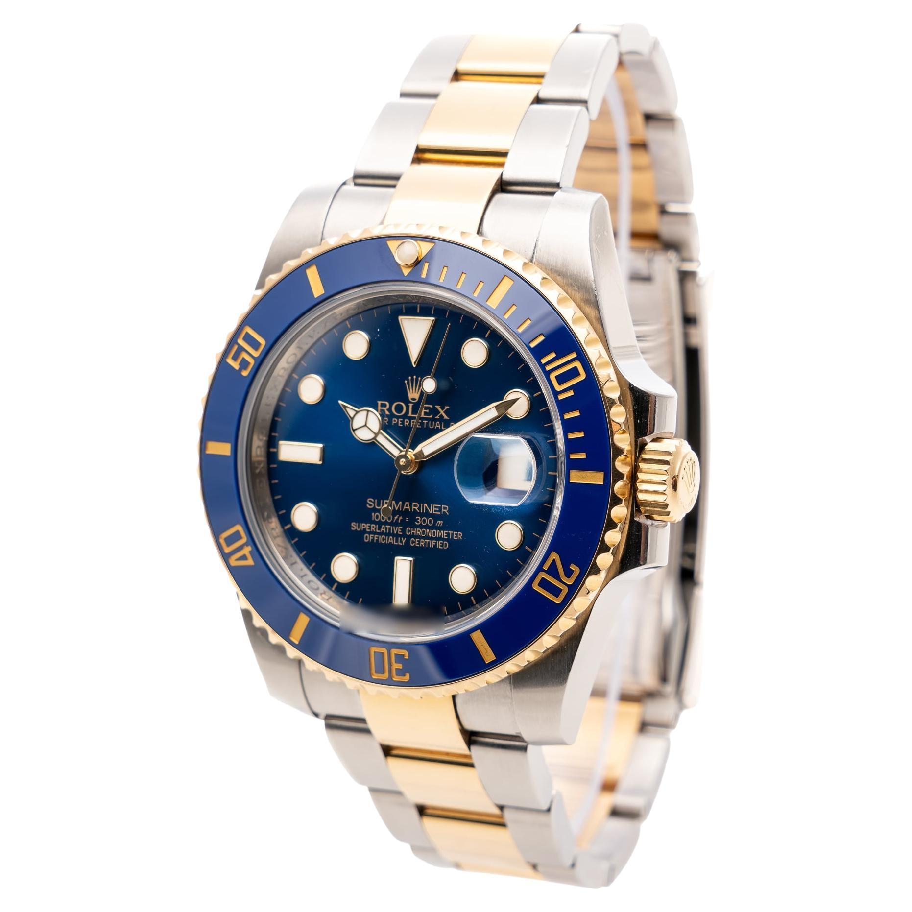 Rolex Submariner Date 40mm Two Tone Blue Ceramic Dial Oyster Ref: 116613LB
