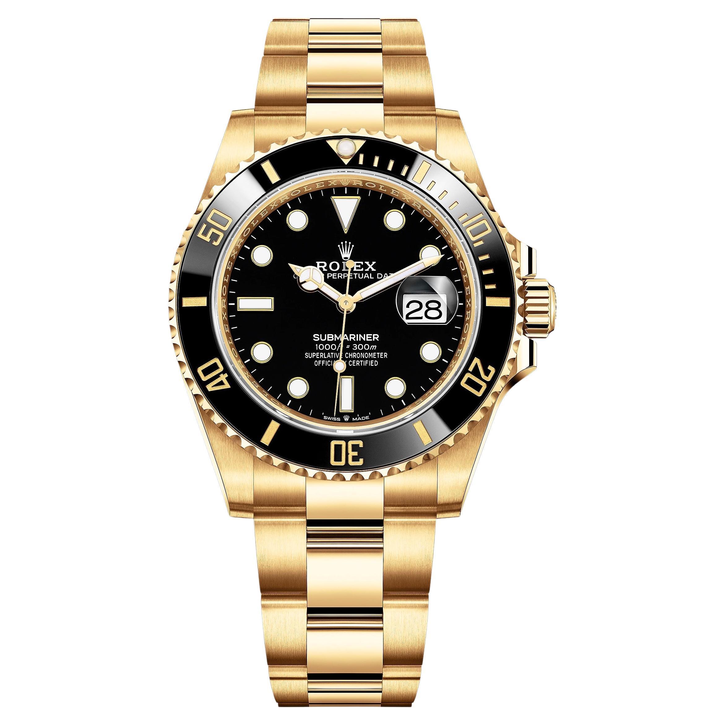 Rolex Submariner Date, 41 mm, YG, Black Dial, Ref# 126618LN, Unworn Watch, 2021 For Sale