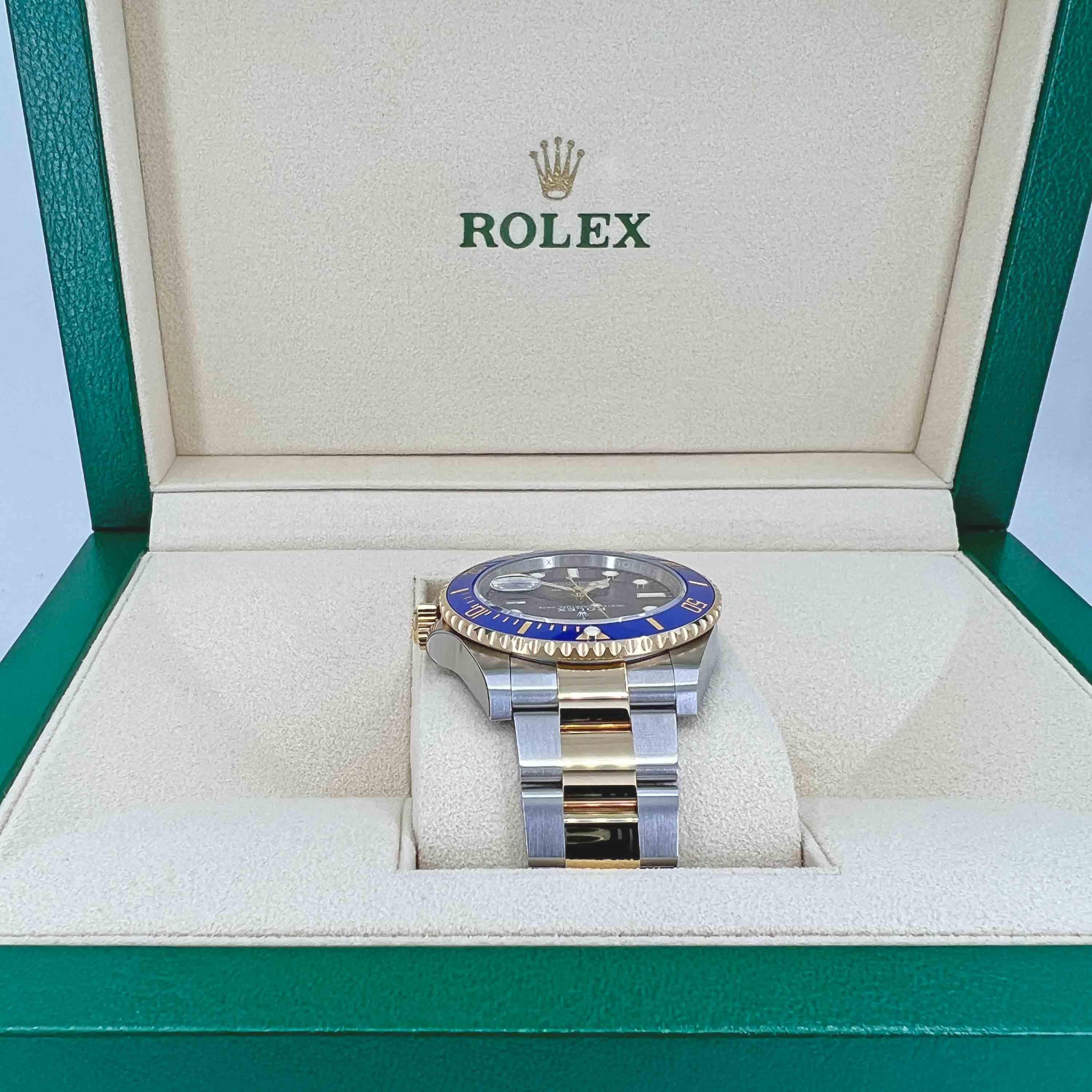 Men's Rolex Submariner Date, 18k YG/SS, Blue Dial, Ref# 126613LB, Unworn Watch, 2022 For Sale