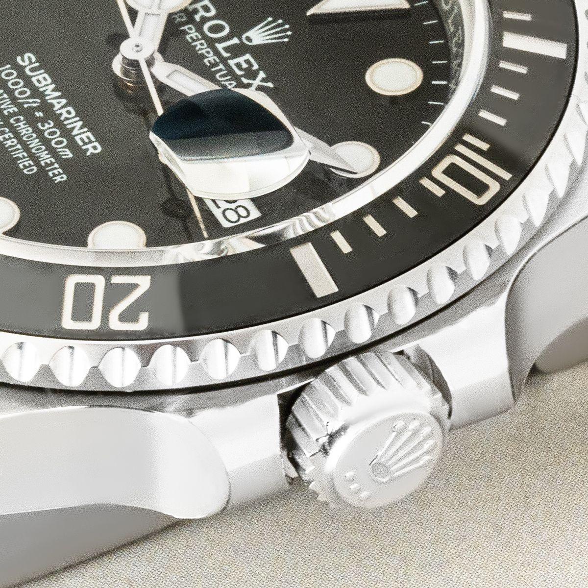 An unworn 41mm Submariner Date in Oystersteel by Rolex. Featuring a black dial, complemented by a black ceramic unidirectional rotatable bezel with 60-minute graduations coated in platinum.

Fitted with scratch-resistant sapphire crystal and a