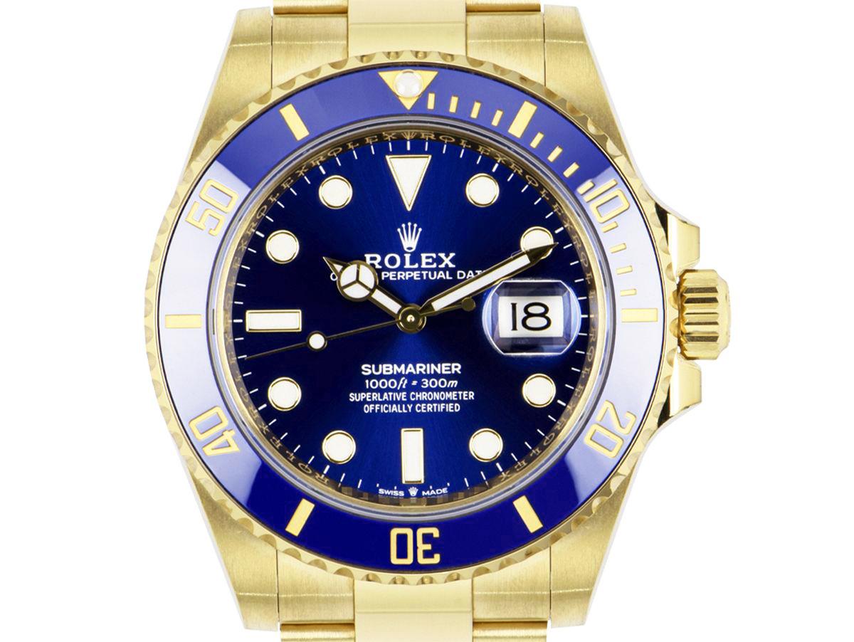 Un Submariner Date 126618LB de Rolex, 41 mm, non porté, disponible dès à présent chez Watch Centre, London.


Fabriqué en or jaune 18 carats, ce luxueux garde-temps présente un cadran bleu royal et une lunette tournante unidirectionnelle en