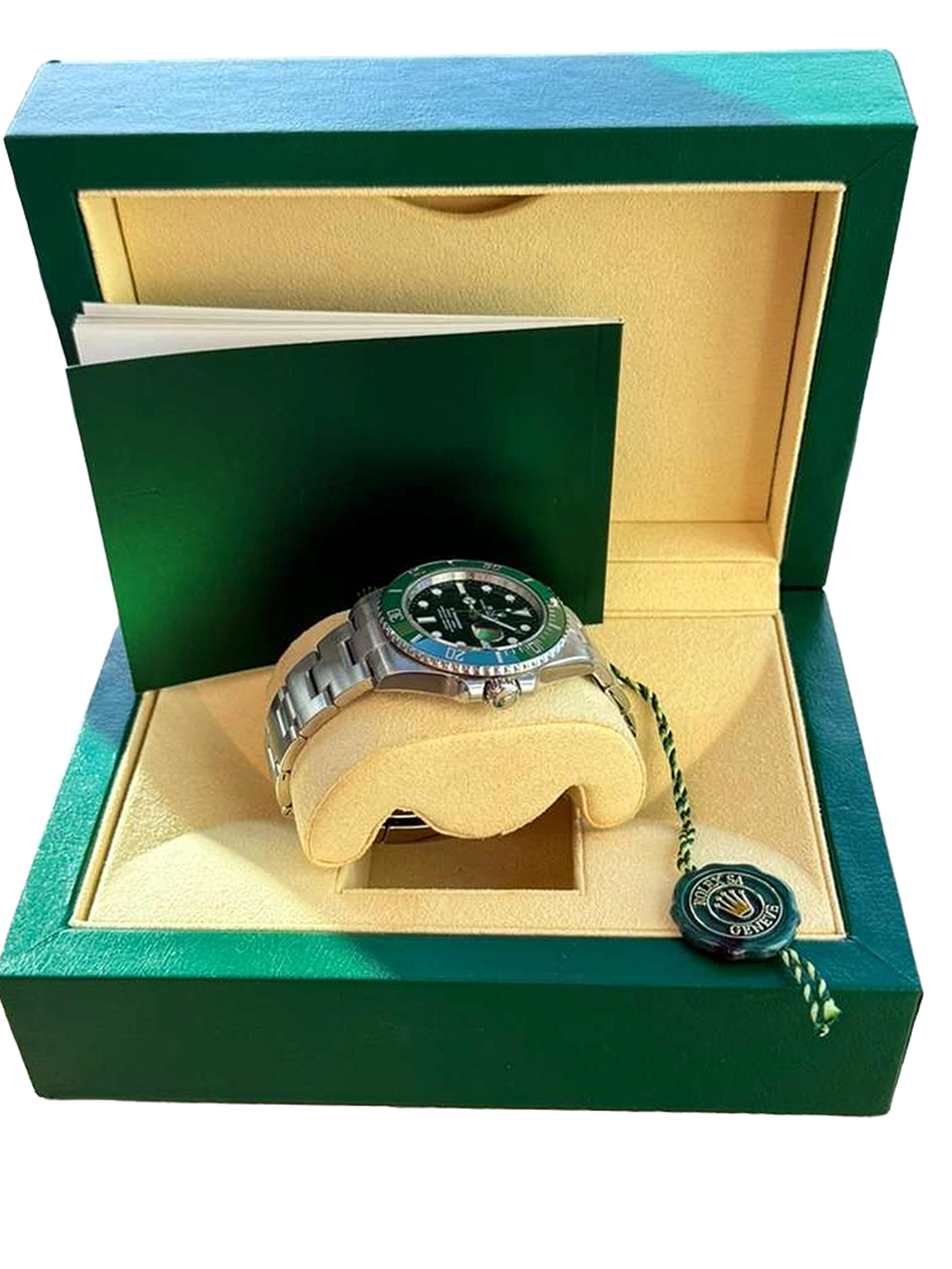 Rolex Submariner Date 41mm Starbucks Quadrante nero Bracciale Oyster in acciaio 126610LV in vendita 7