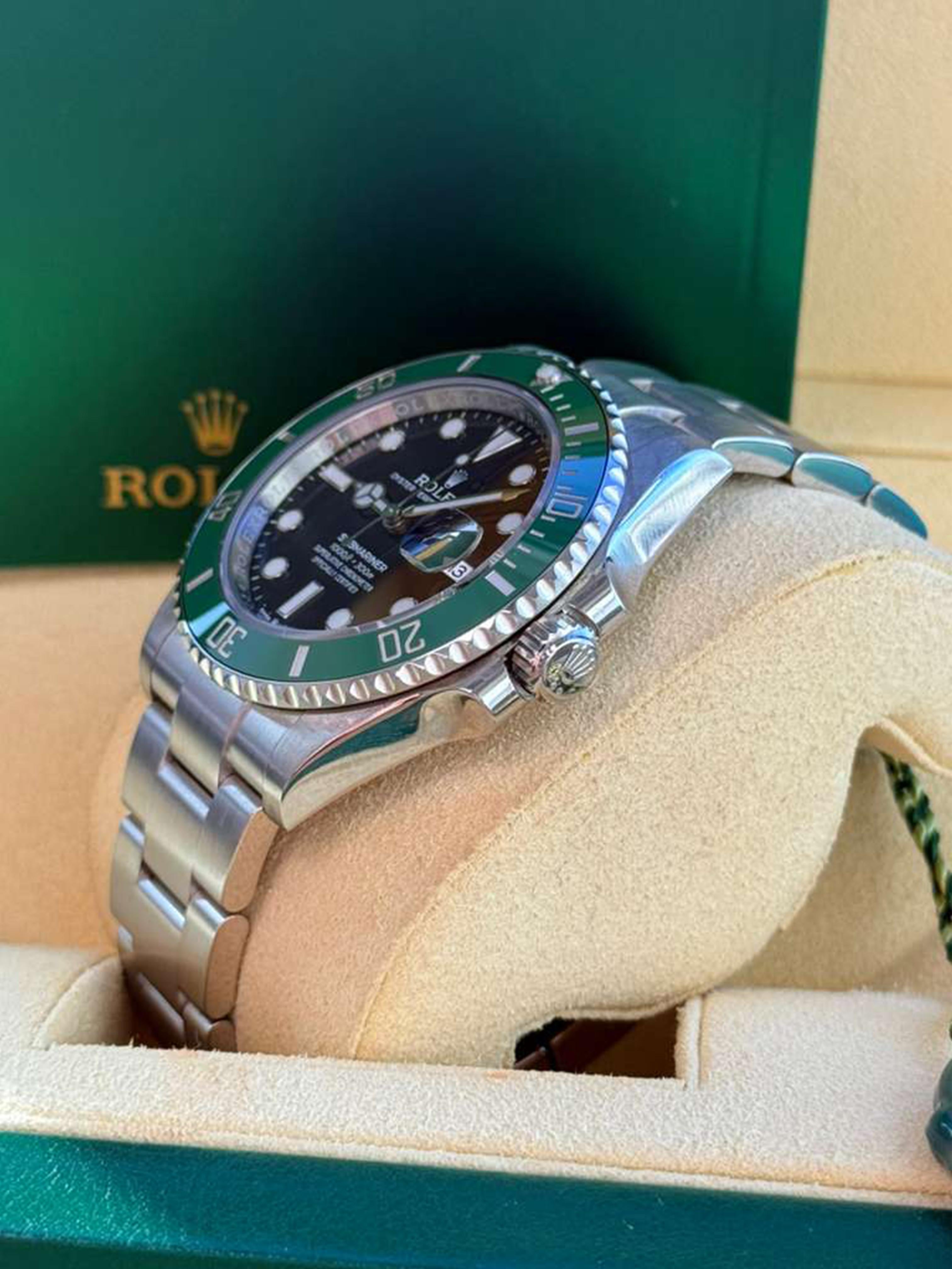 Rolex Submariner Date 41mm Starbucks Quadrante nero Bracciale Oyster in acciaio 126610LV in vendita 10