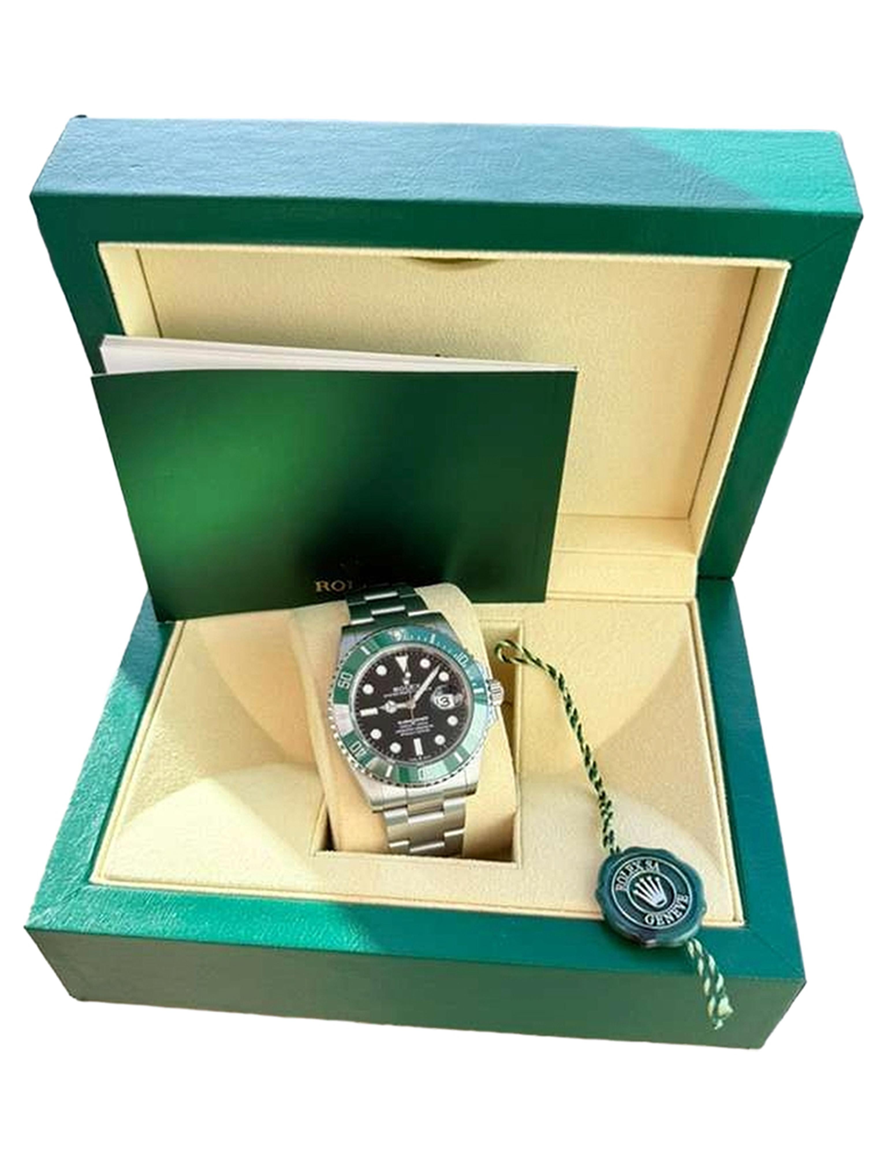 Modernista Rolex Submariner Date 41mm Starbucks Quadrante nero Bracciale Oyster in acciaio 126610LV in vendita