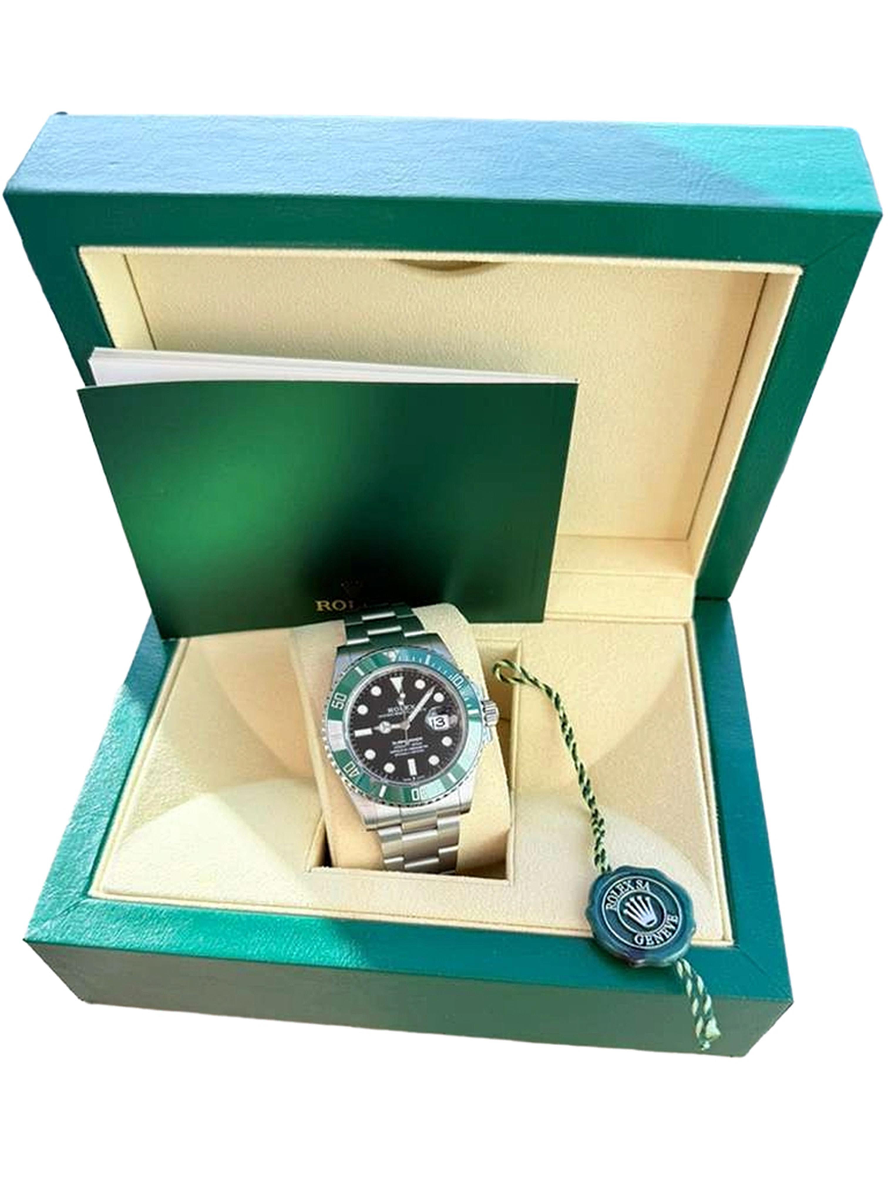 Rolex Submariner Date 41mm Starbucks Quadrante nero Bracciale Oyster in acciaio 126610LV In condizioni ottime in vendita a Aventura, FL