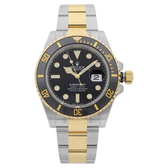 Rolex Submariner 18 Karat Yellow Gold Black Ceramic Watch 116618 at 1stDibs