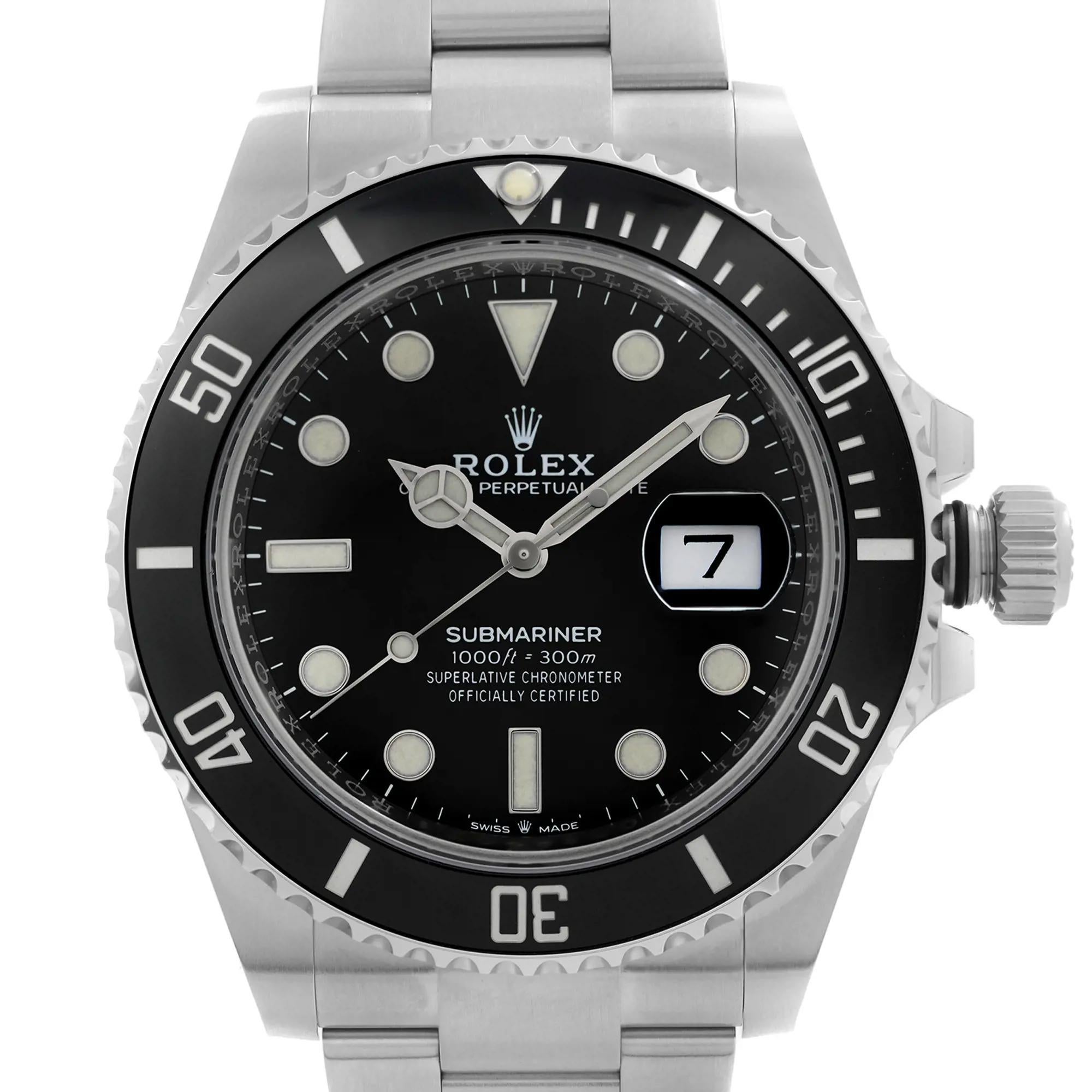 Rolex Submariner Date 41mm Steel Ceramic Black Dial Men Automatic Watch 126610LN en vente 5