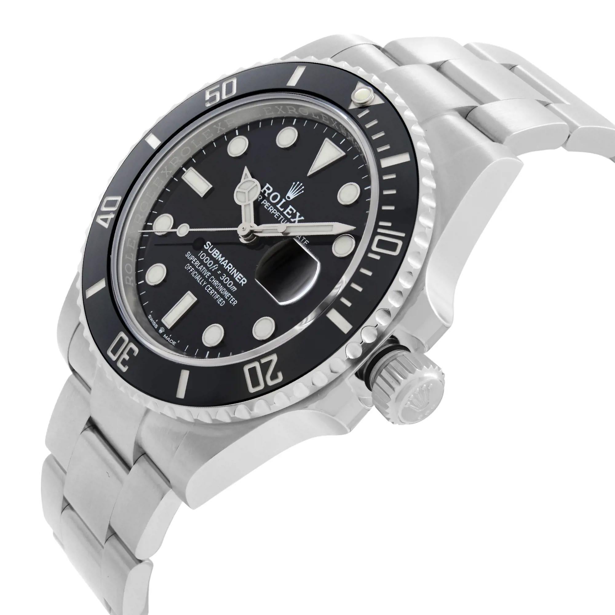 Rolex Submariner Date 41mm Steel Ceramic Black Dial Men Automatic Watch 126610LN en vente 6
