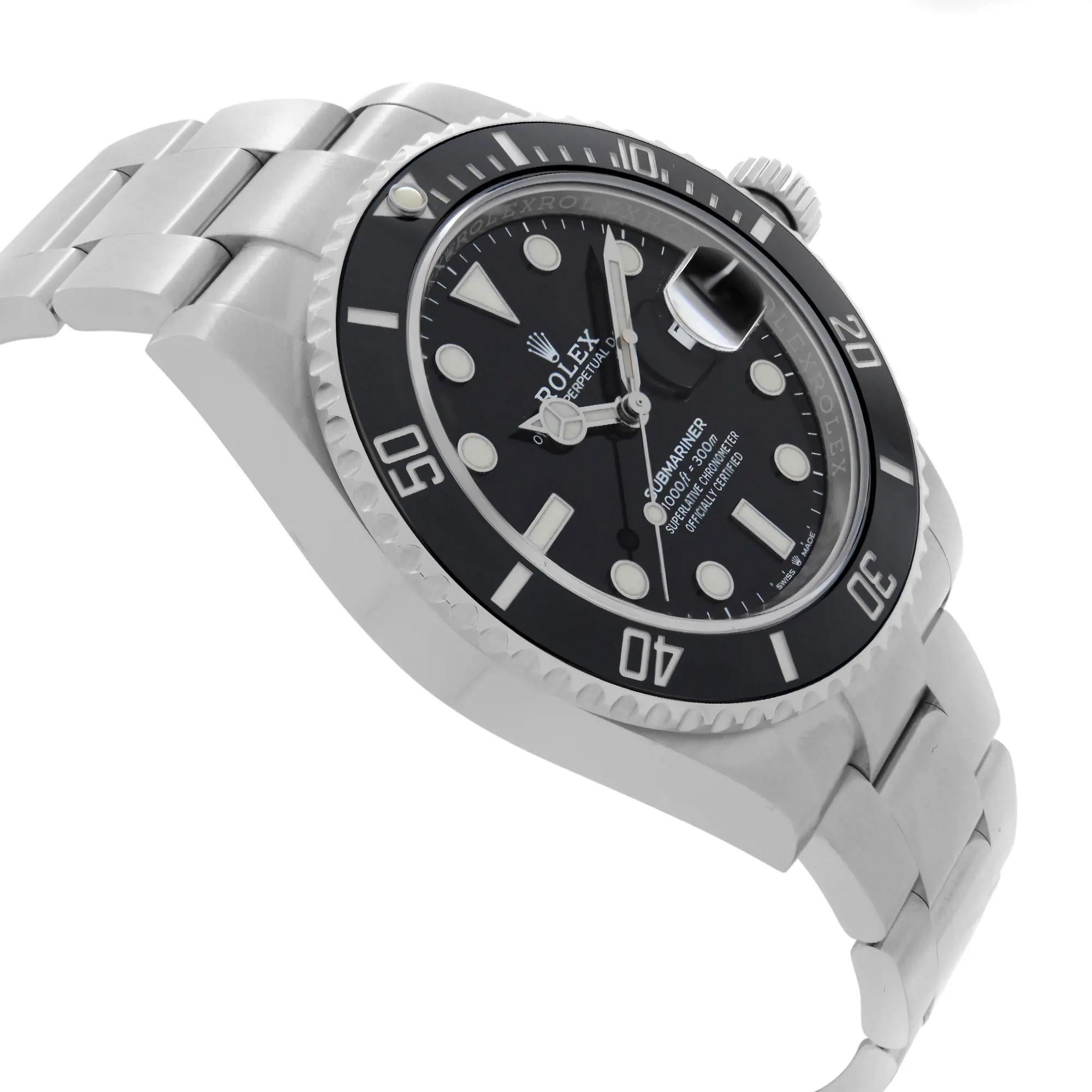Rolex Submariner Date 41mm Steel Ceramic Black Dial Men Automatic Watch 126610LN en vente 7