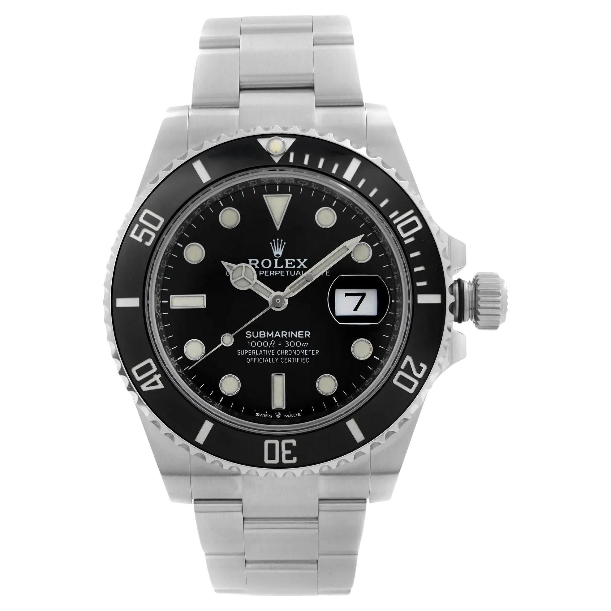 Rolex Submariner Date 41mm Steel Ceramic Black Dial Men Automatic Watch 126610LN en vente