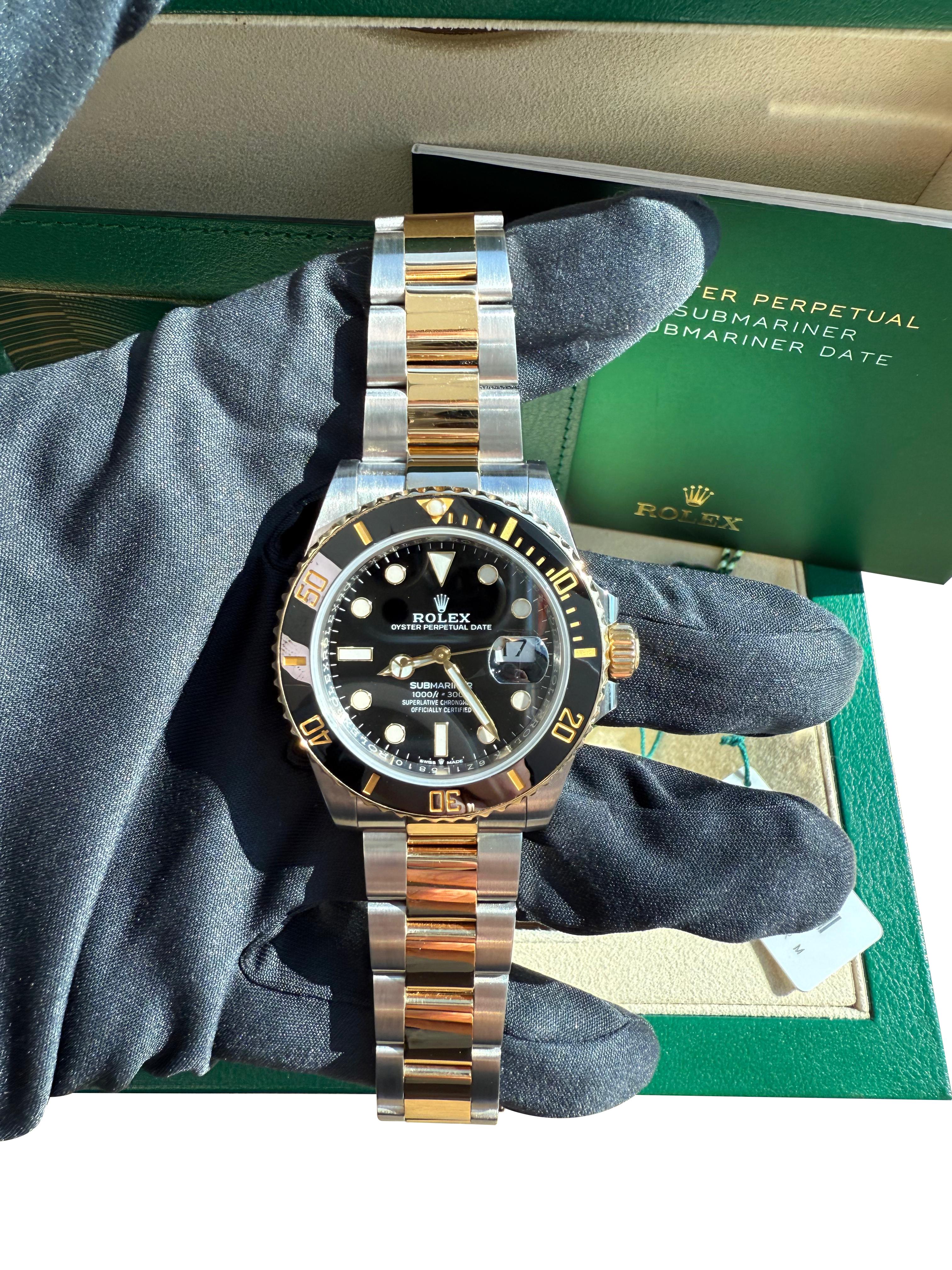 Rolex Submariner Date 41mm Zwei-Ton 18K Gold Stahl Keramik Lünette Uhr 126613LN im Angebot 10