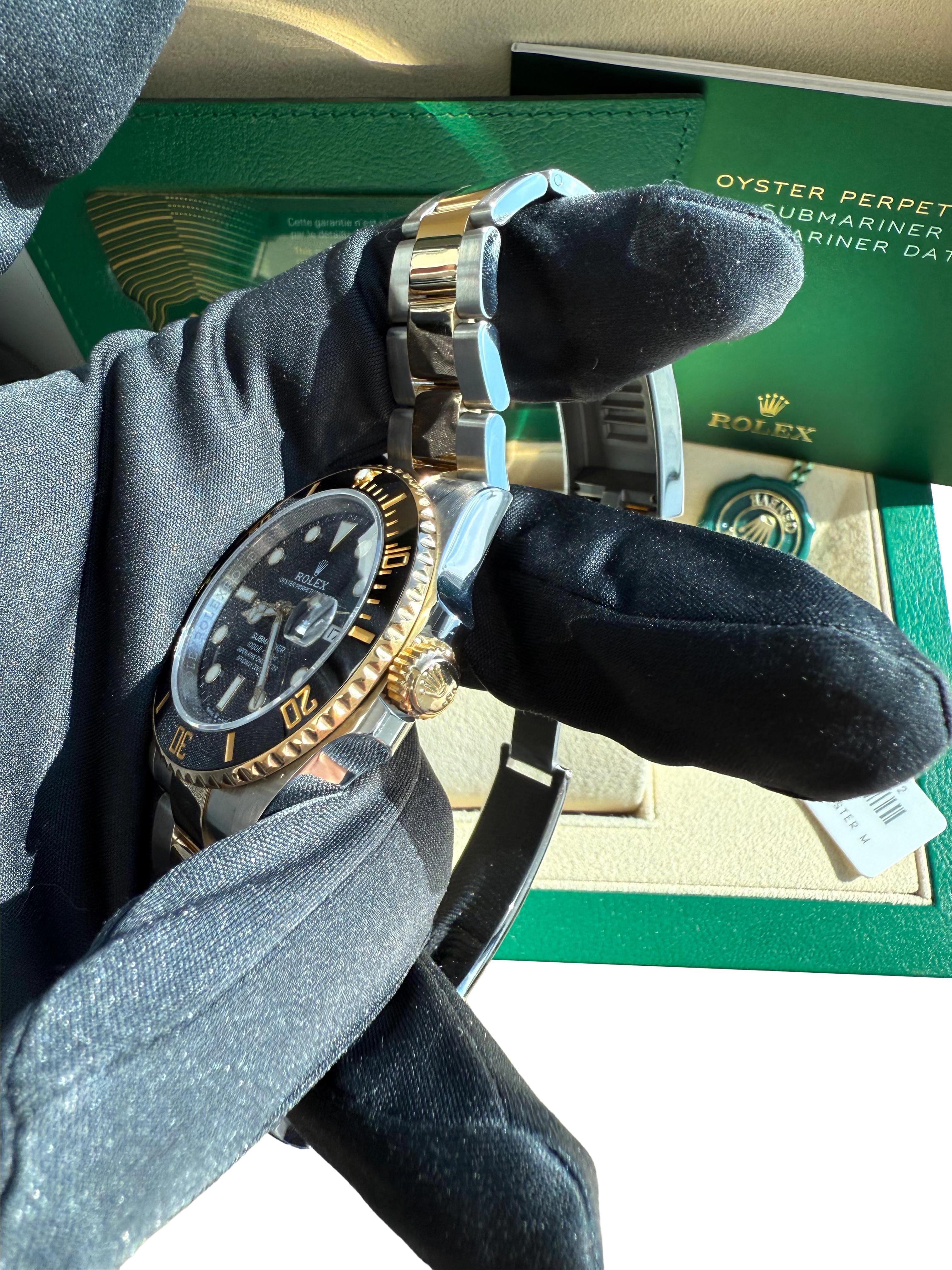 Rolex Submariner Date 41mm Zwei-Ton 18K Gold Stahl Keramik Lünette Uhr 126613LN im Angebot 15