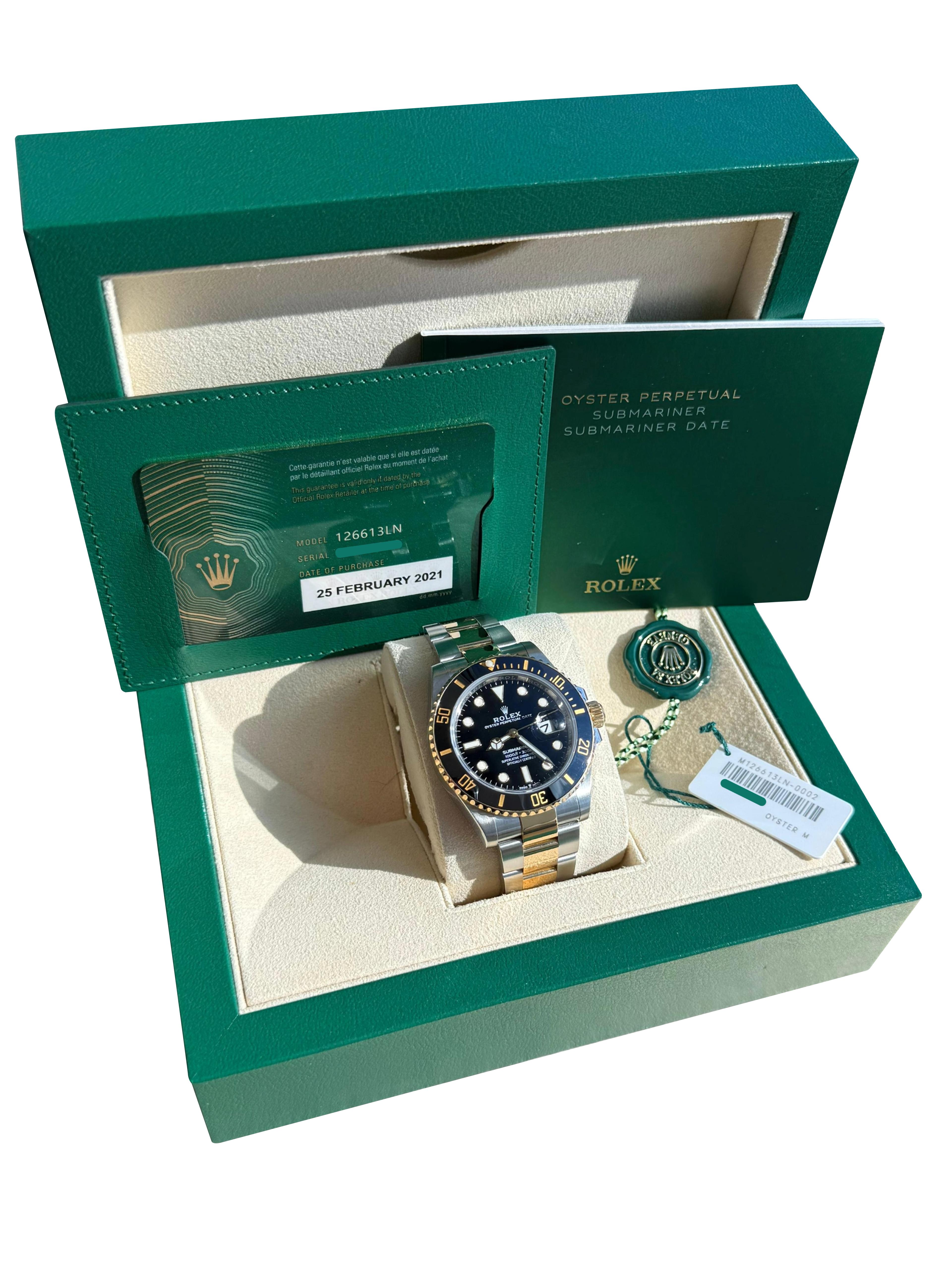 Rolex Submariner Date 41mm Zwei-Ton 18K Gold Stahl Keramik Lünette Uhr 126613LN für Damen oder Herren im Angebot