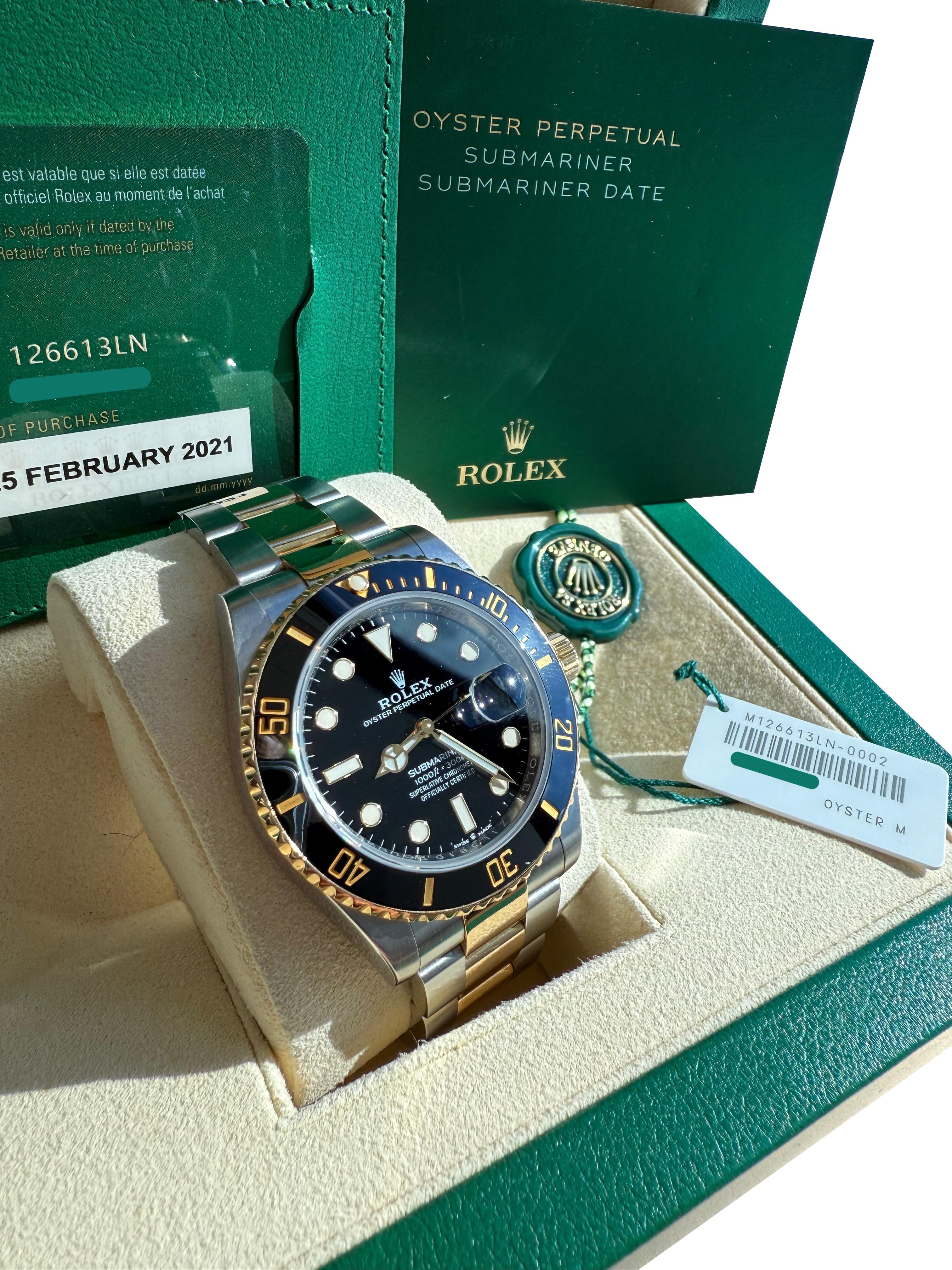 Rolex Submariner Date 41mm Zwei-Ton 18K Gold Stahl Keramik Lünette Uhr 126613LN im Angebot 2