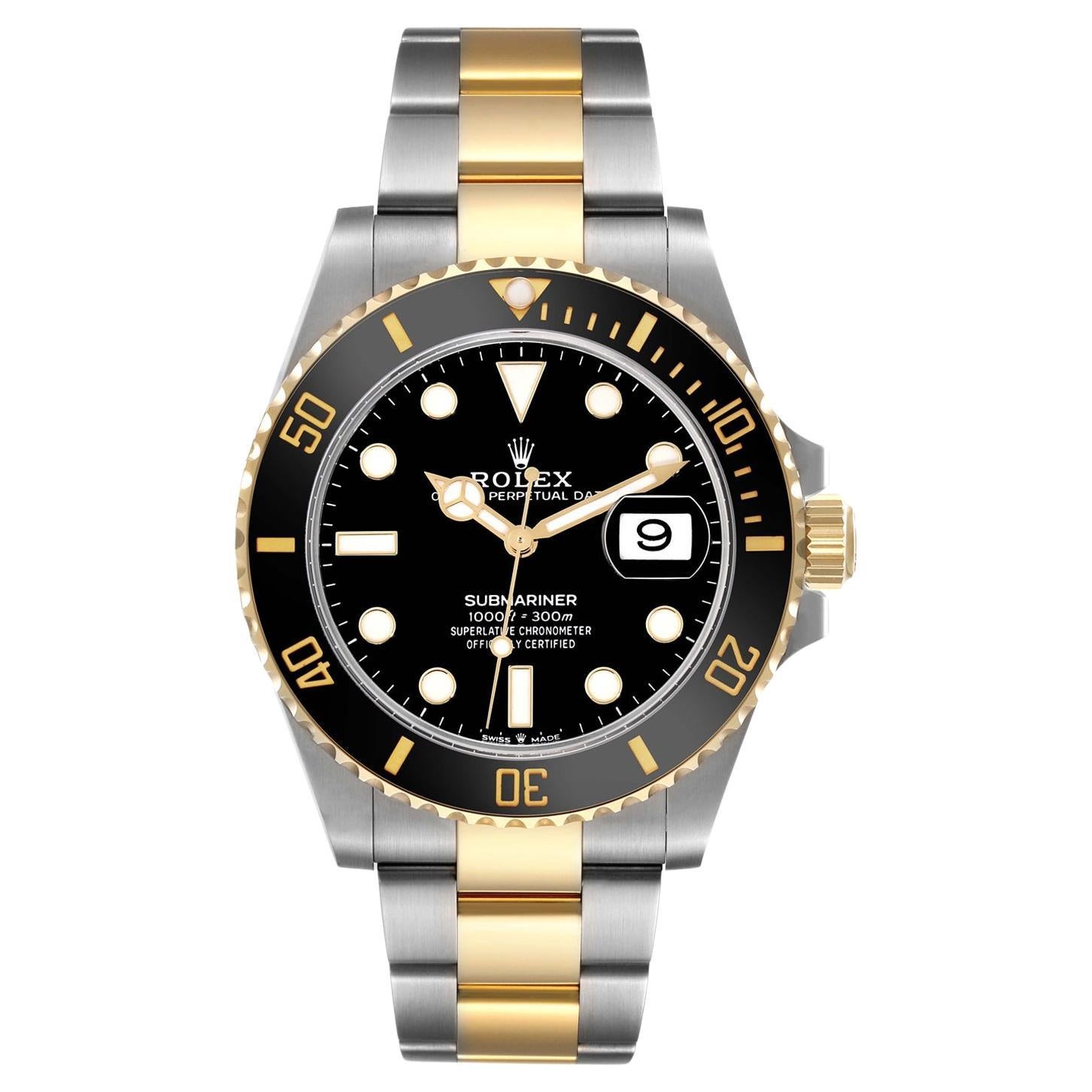 Rolex Submariner Date 41mm Zwei-Ton 18K Gold Stahl Keramik Lünette Uhr 126613LN im Angebot